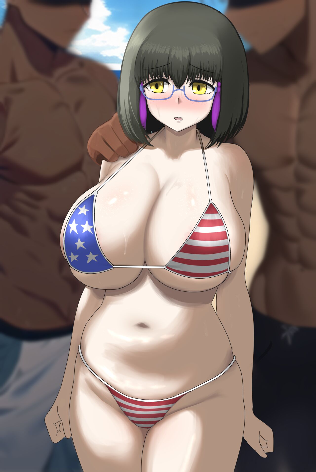 強引にナンパされてエロい水着に着替えさせられる柴田さん『Pixiv: SilkFlag』『ID 3487498』 图片编号 2