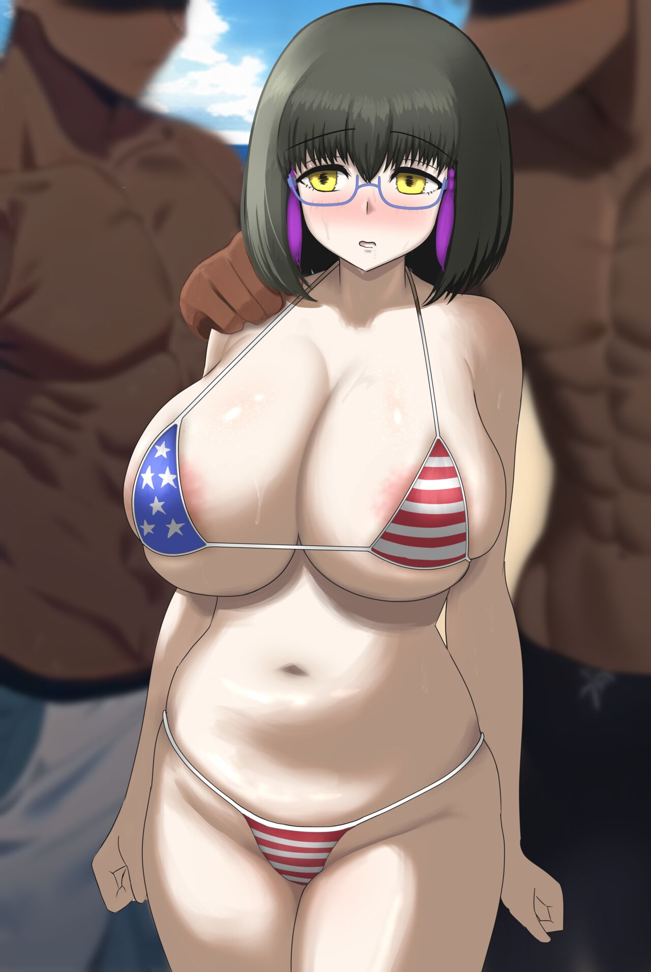 強引にナンパされてエロい水着に着替えさせられる柴田さん『Pixiv: SilkFlag』『ID 3487498』 图片编号 3