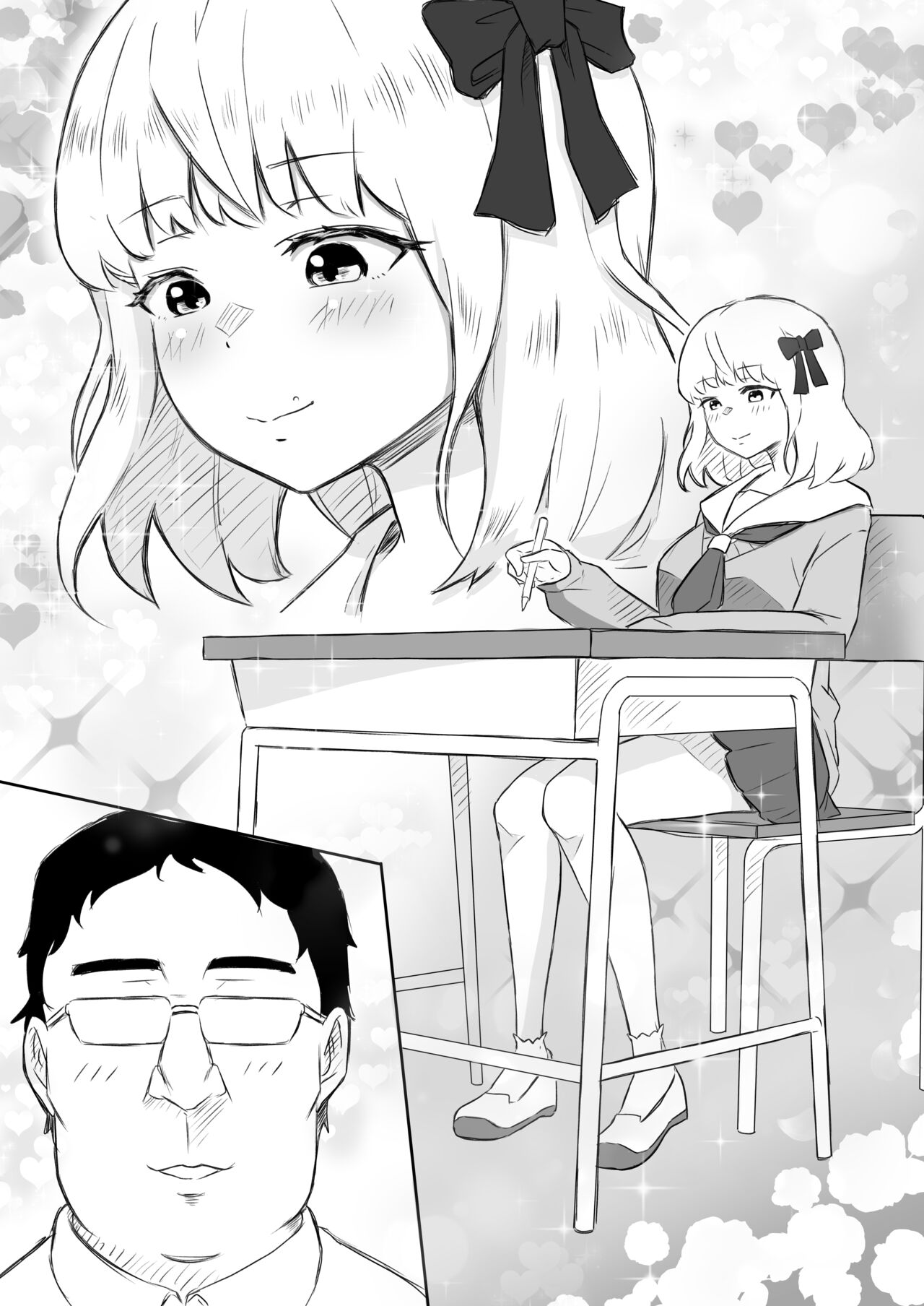 [猫耳さんかく] あやつりろしゅつ2～学園支配編～#1キモハゲ担任とゆあちゃんのあやつりラブラブセックちゅ image number 5