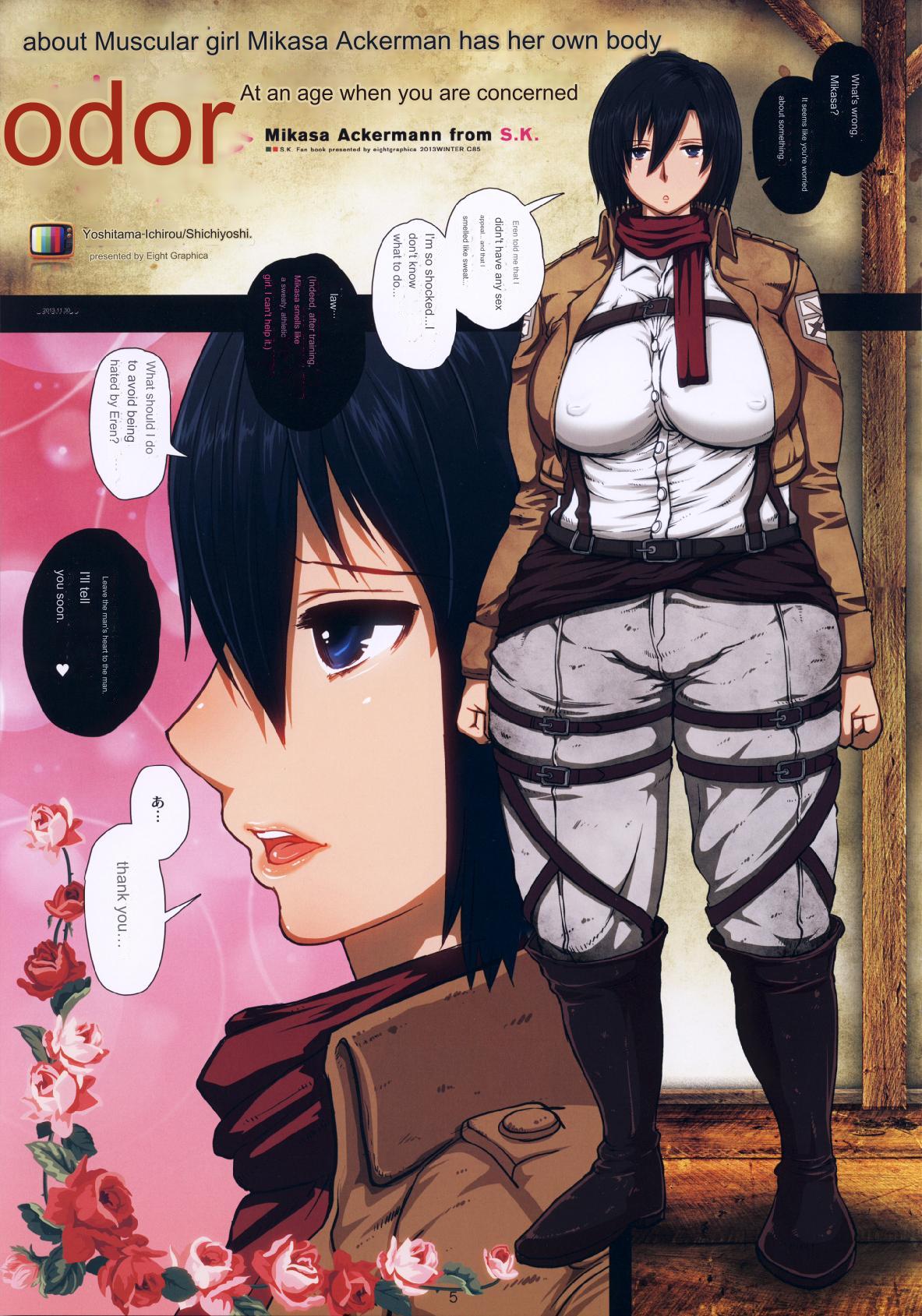 (C85) [8graphica (Yoshitama Ichirou, Nanakichi.)] Fukkin Joshi Mikasa Ackerman wa Taishuu ga Ki ni naru Otoshi goro. (Shingeki no Kyojin) [AI English] image number 5