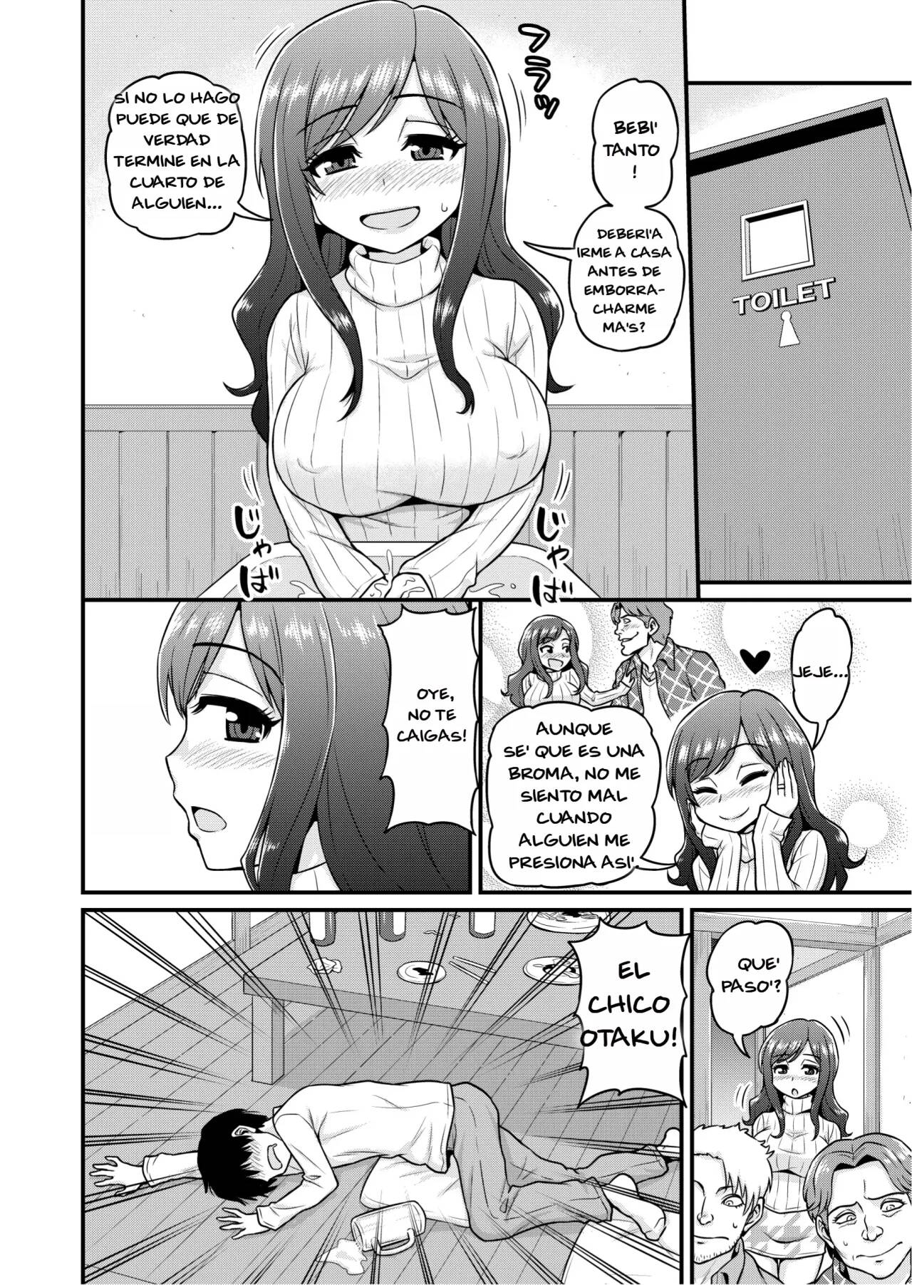 [Chimamire Yashiki (Gachonjirou)] Uwaki Hitozuma Nama Nakadashi Ottori Seiso Kakure Inran Hitozuma to Okute Dotei Otaku-kun | Married woman receives a creampie from an Otaku [Spanish] image number 3