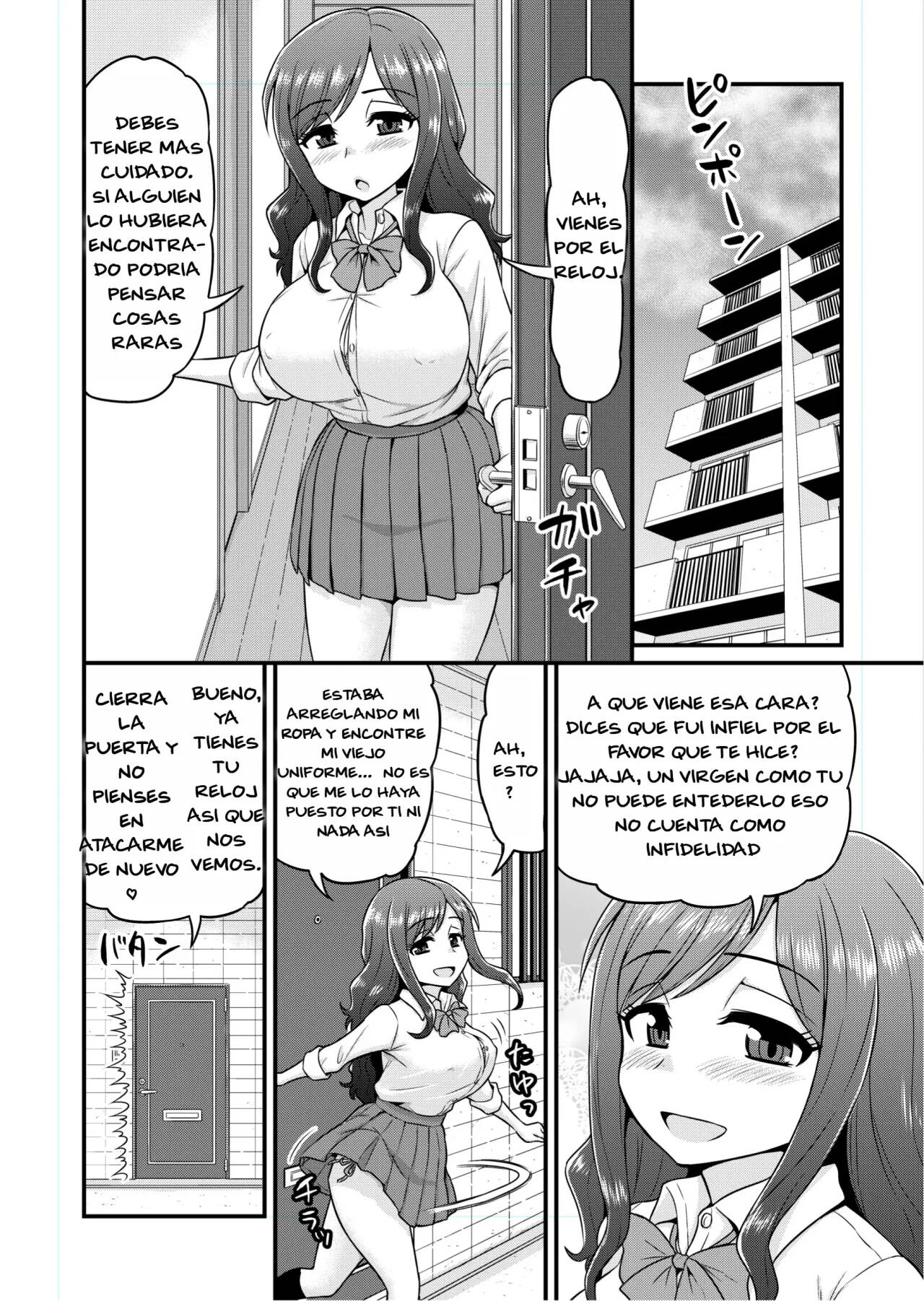 [Chimamire Yashiki (Gachonjirou)] Uwaki Hitozuma Nama Nakadashi Ottori Seiso Kakure Inran Hitozuma to Okute Dotei Otaku-kun | Married woman receives a creampie from an Otaku [Spanish] image number 15