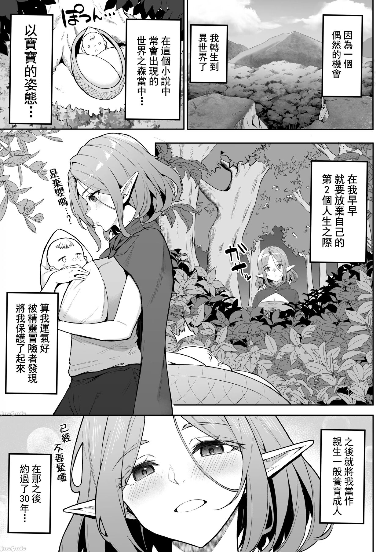 [Dekoboko Hurricane (Anza Yuu)] Tensei shitara Kahogo na Elf-san ni Hirowareta Ken | 關於我轉生後被過度保護的精靈小姐撿到這檔事  [Chinese] [禁漫漢化組] [Digital] Bildnummer 7