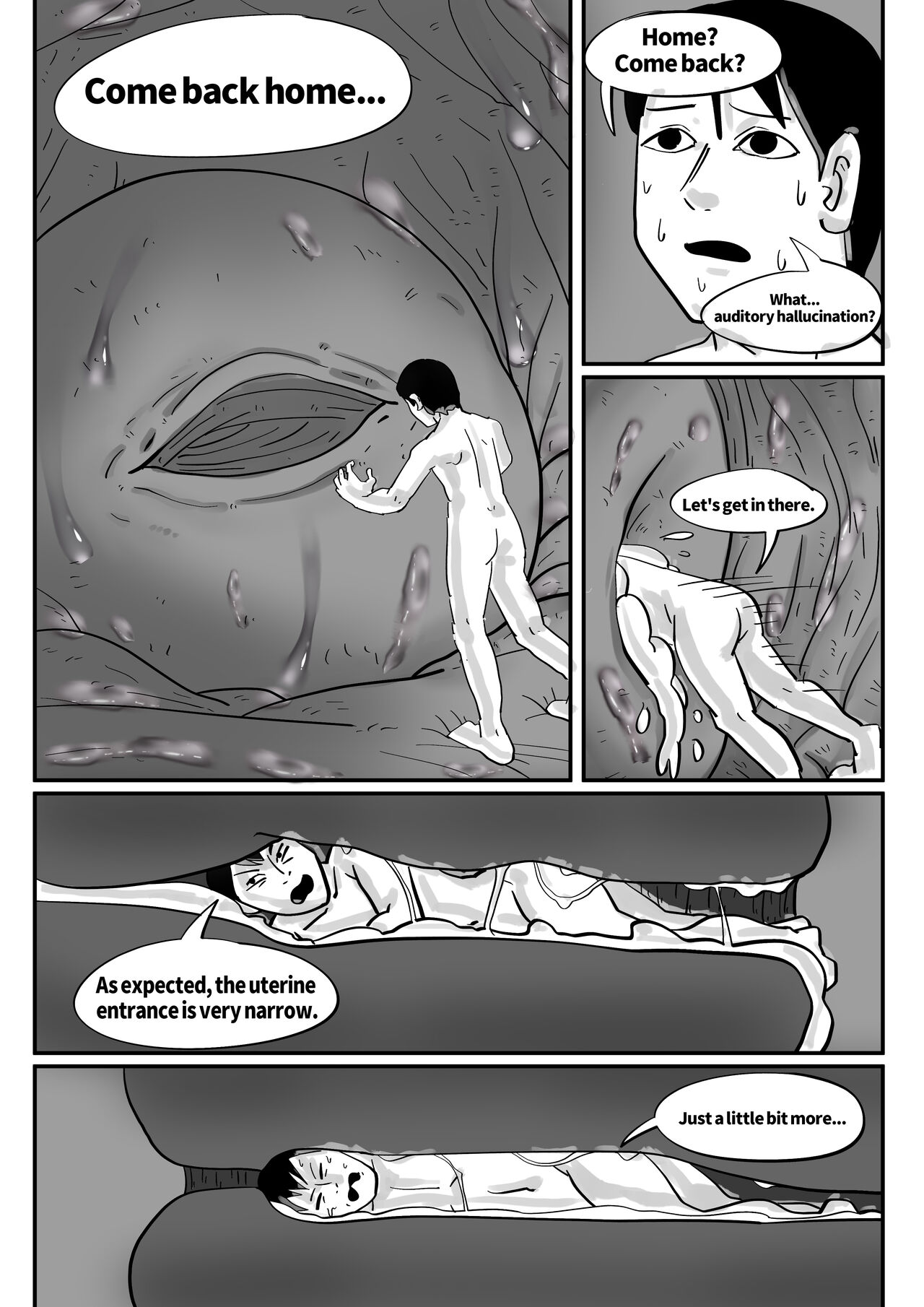 Exploration of the mother's uterus (1-7){by inside} image number 59