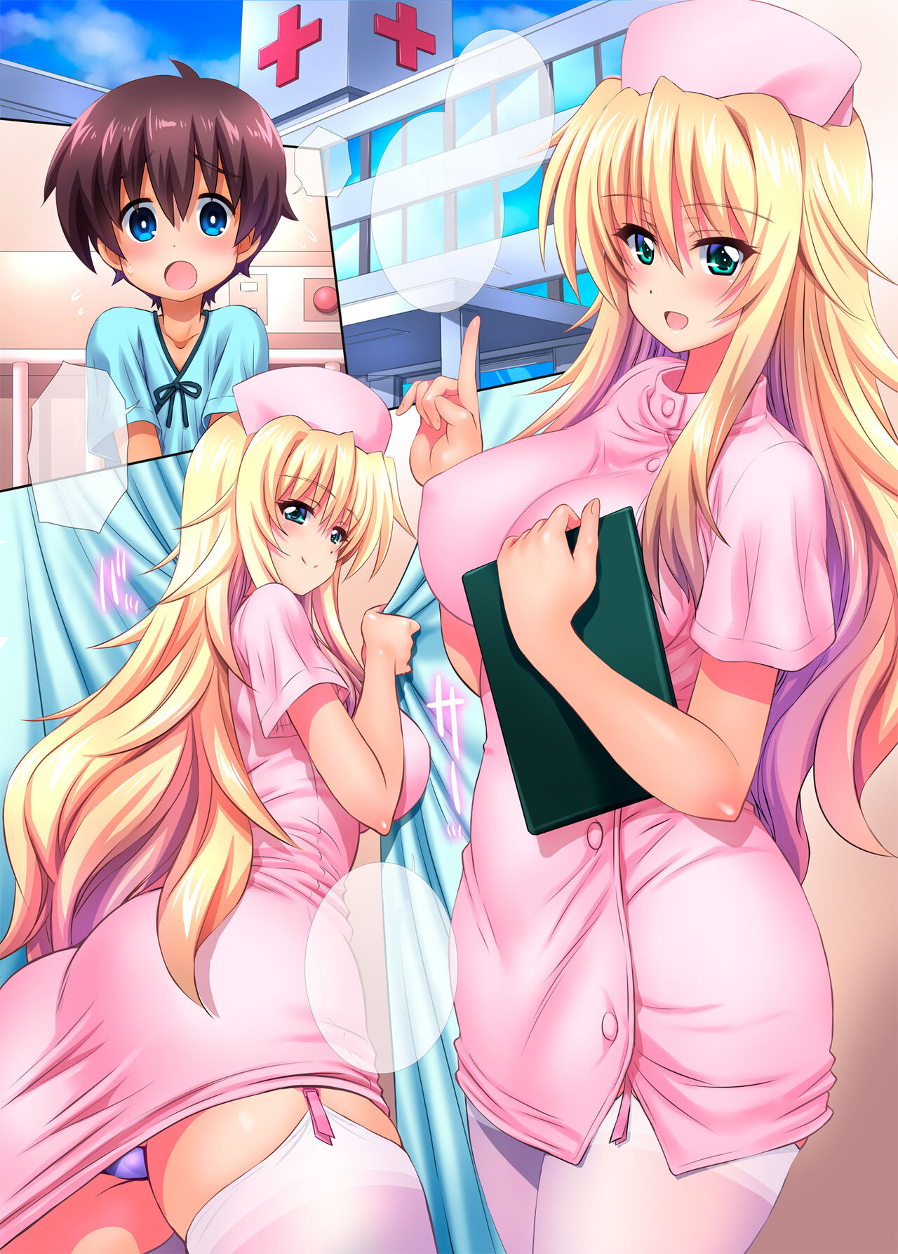 [Kamogawaya (Kamogawa Tanuki)] Byouin ni Ittara Ecchi na Nurse no Onee-san ni Kensa sarechatta Hanashi [Textless] [Digital] numero di immagine  4