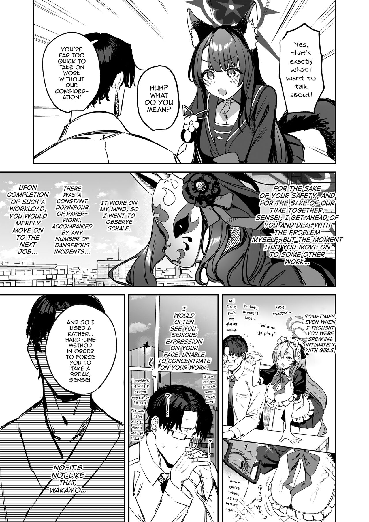 [Kawaraya-Koubou (Kawaraya)] Yane no Shita Wakamo to Futari Omotenashi | Underneath One Roof, Together With Wakamo, Hospitality. (Blue Archive) [English] [Digital] image number 7
