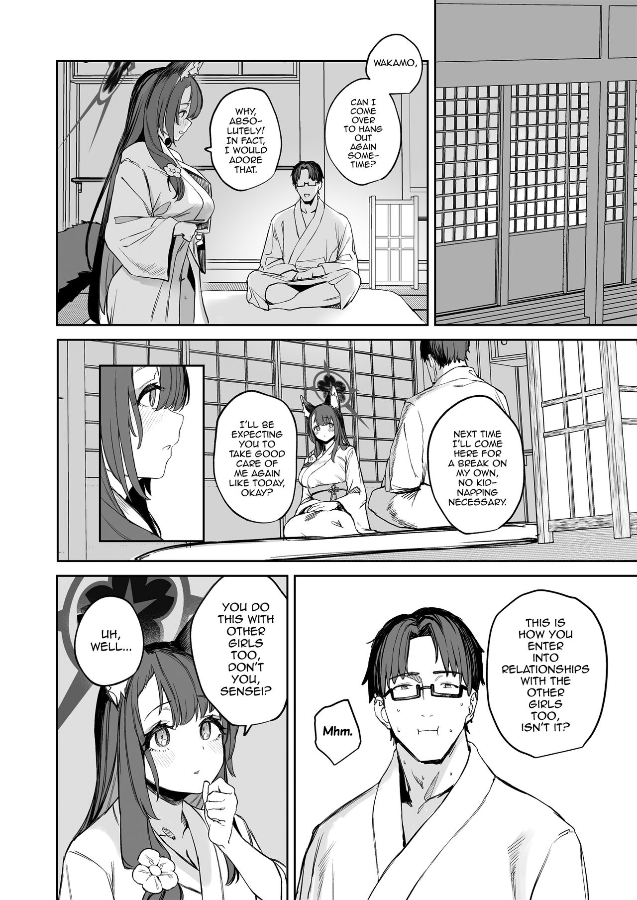 [Kawaraya-Koubou (Kawaraya)] Yane no Shita Wakamo to Futari Omotenashi | Underneath One Roof, Together With Wakamo, Hospitality. (Blue Archive) [English] [Digital] image number 30