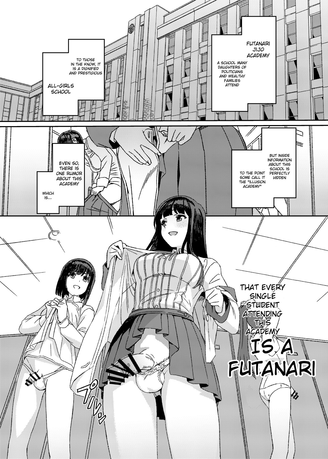 [Suimitsutou Koubou (Momo no Suidousui)] Futanari Jijo Gakuen Gakunai Report [English] [Digital] image number 2