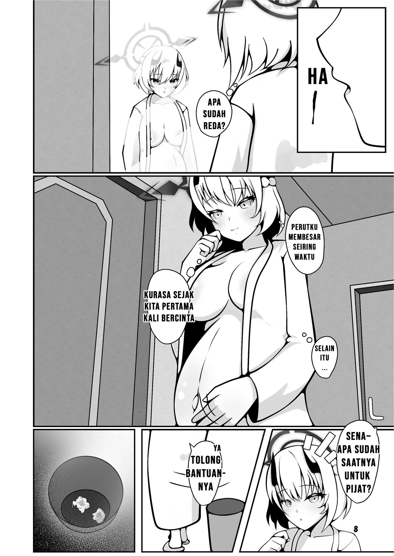 [Magical Kagechousukashi (Kagechousukashi,)] Sena ga sensei ni bunben kaijo shite morau hon (Blue Archive) [Indonesian] [Digital] image number 8