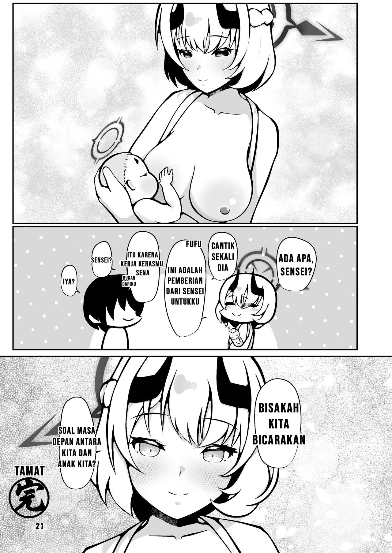 [Magical Kagechousukashi (Kagechousukashi,)] Sena ga sensei ni bunben kaijo shite morau hon (Blue Archive) [Indonesian] [Digital] image number 21