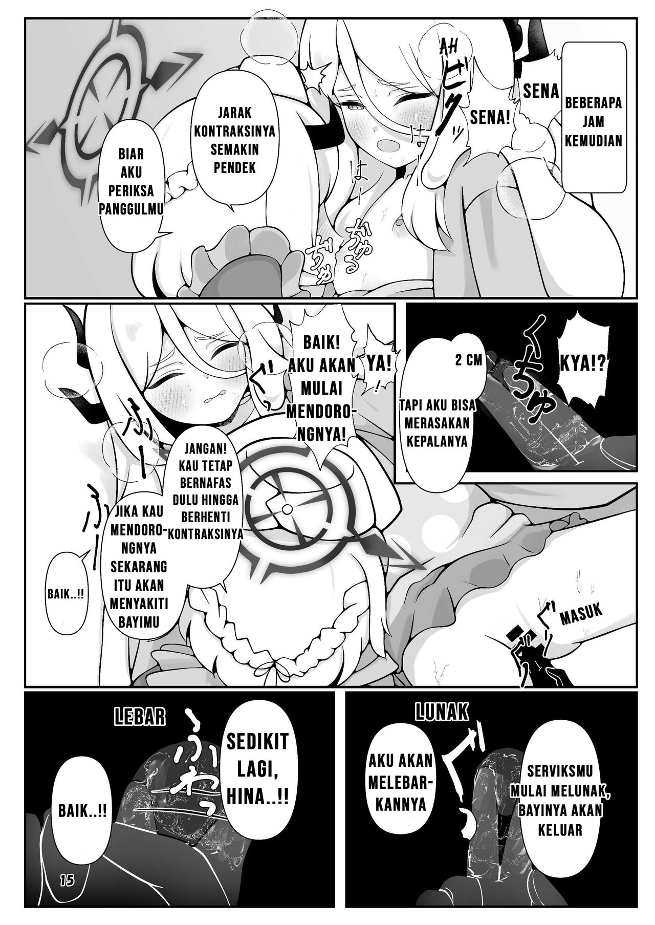 [Magical Kagechousukashi (Kagechousukashi,)] Hina-chan ga ganbatte akachan oumu hon (Blue Archive) [Indonesian] [Digital] image number 15