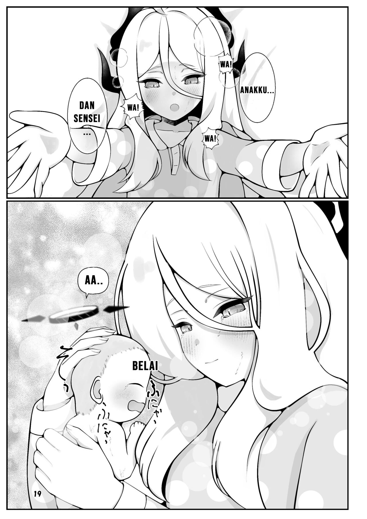 [Magical Kagechousukashi (Kagechousukashi,)] Hina-chan ga ganbatte akachan oumu hon (Blue Archive) [Indonesian] [Digital] image number 19