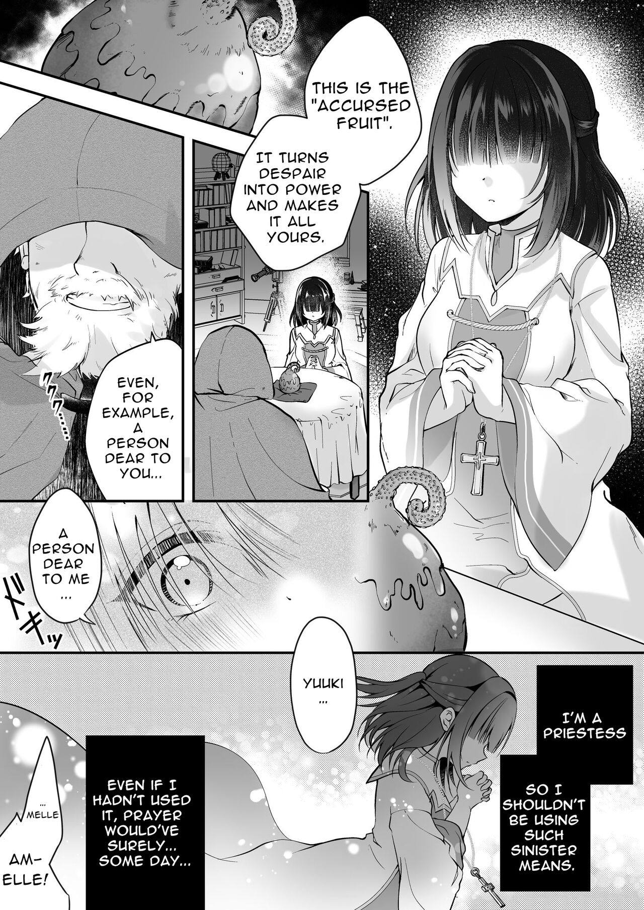 [Seika Kairaku Shoten (Eltoria, Rurimaru)] Yami Ochi Sister no Marunomi Kairaku Osen ~NTR Shi ni kuru Yatsu Zenin Marunomi Sureba Watashi no Kachida yo ne~ | Vore Pleasure Contamination of a Darkly Corrupted Cleric [English] image number 1