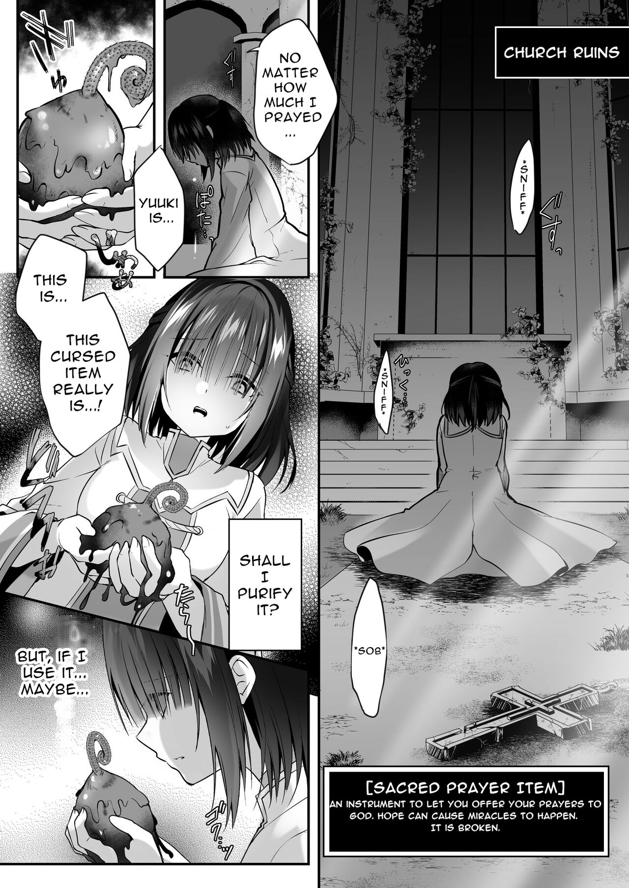 [Seika Kairaku Shoten (Eltoria, Rurimaru)] Yami Ochi Sister no Marunomi Kairaku Osen ~NTR Shi ni kuru Yatsu Zenin Marunomi Sureba Watashi no Kachida yo ne~ | Vore Pleasure Contamination of a Darkly Corrupted Cleric [English] image number 7