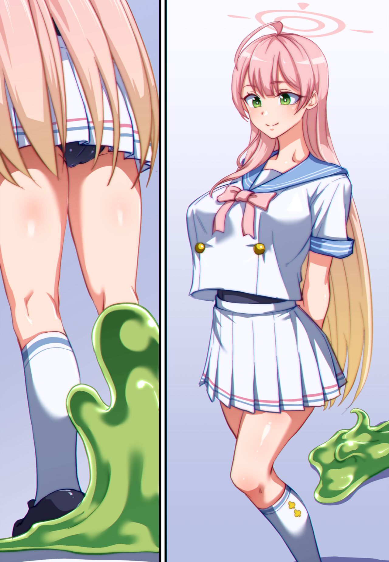 【Full Color Speechless Manga 15P（Art:Khear）】Blue Archive Hanako Urawa Slime Possession 画像番号 1