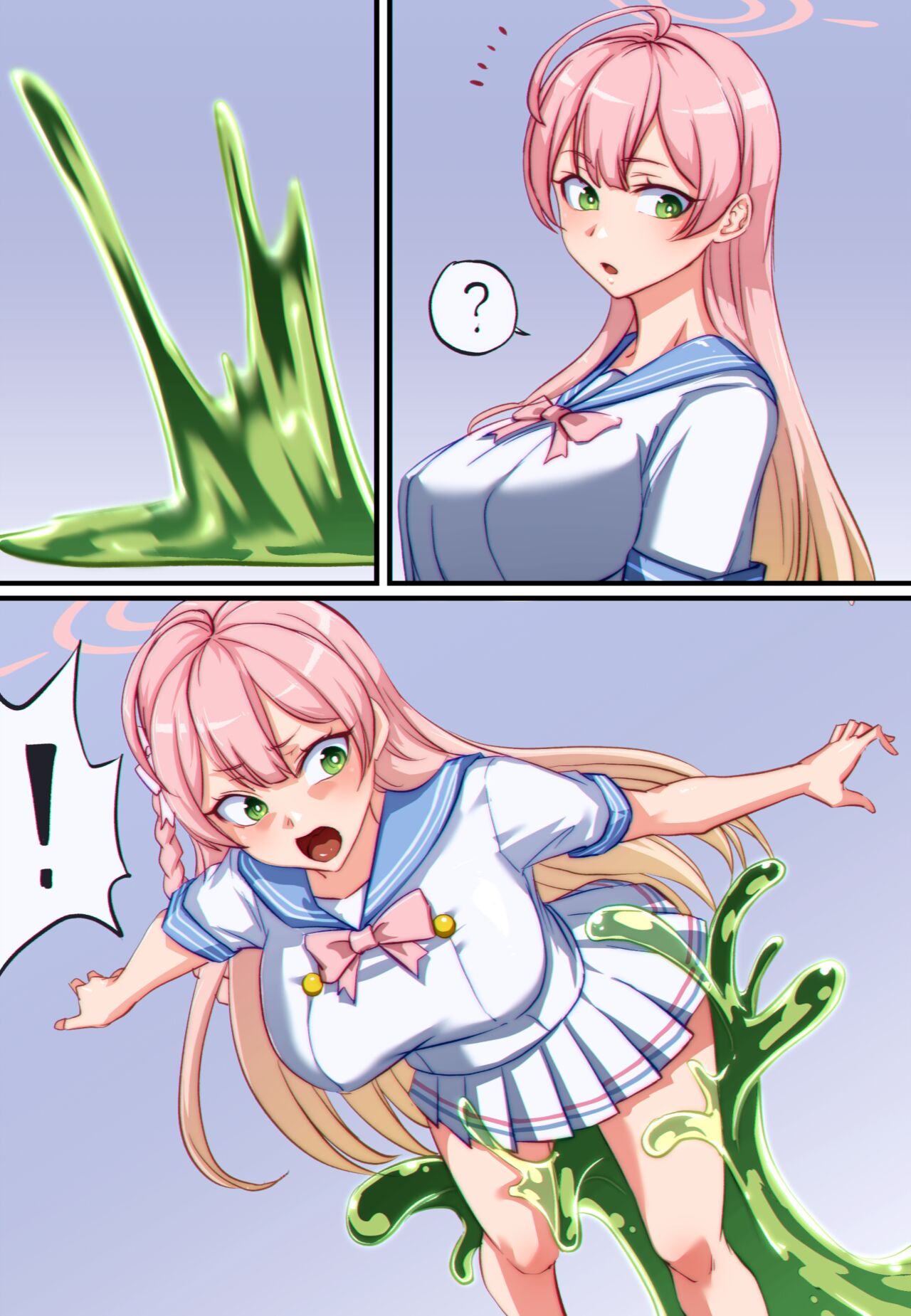 【Full Color Speechless Manga 15P（Art:Khear）】Blue Archive Hanako Urawa Slime Possession 画像番号 2