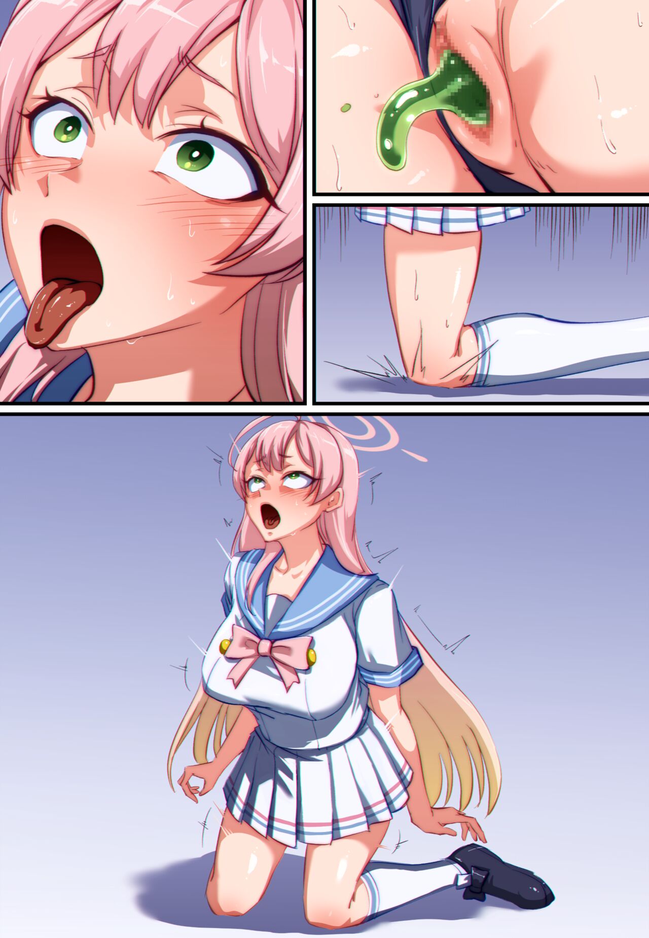 【Full Color Speechless Manga 15P（Art:Khear）】Blue Archive Hanako Urawa Slime Possession 画像番号 5