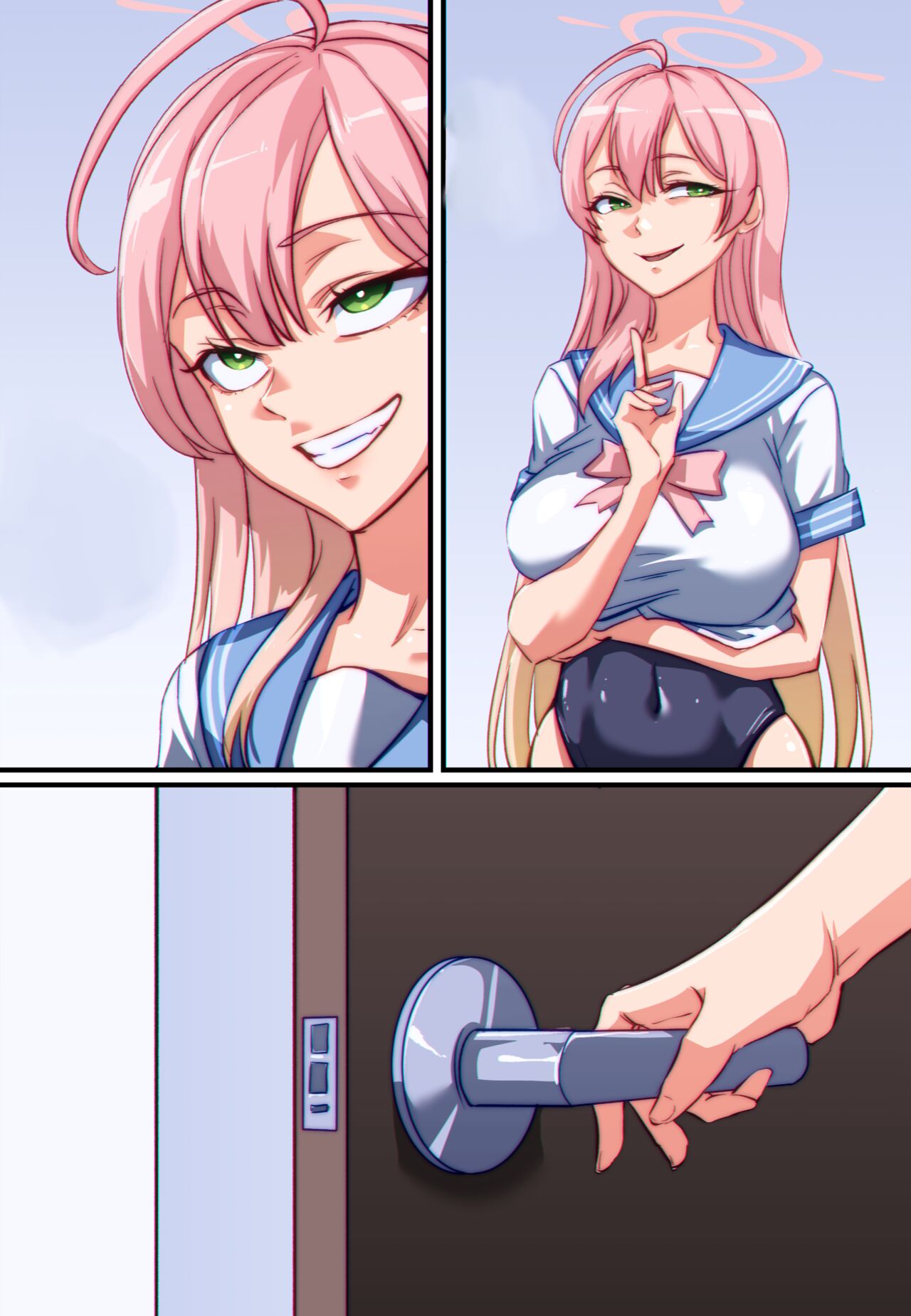 【Full Color Speechless Manga 15P（Art:Khear）】Blue Archive Hanako Urawa Slime Possession 画像番号 8