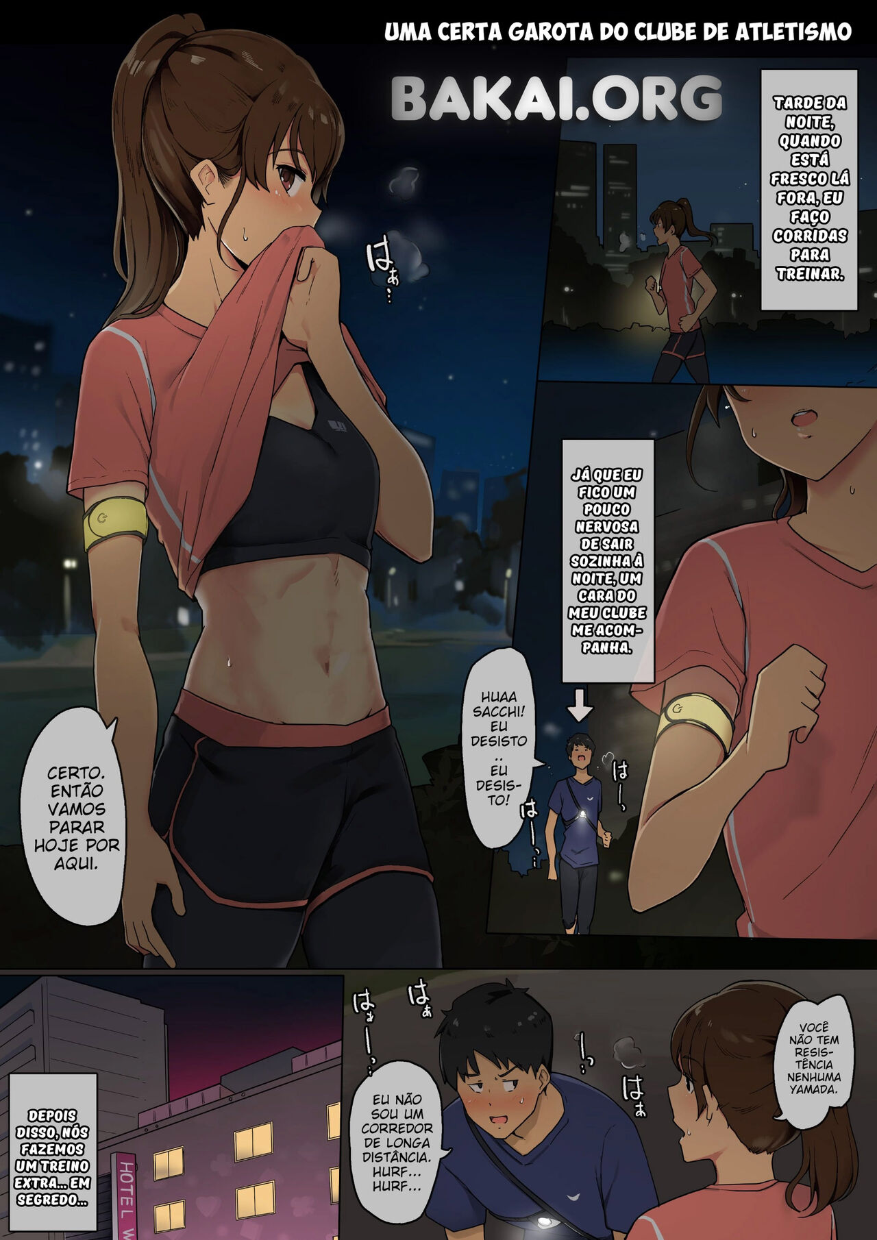 [Wakamatsu] Tairyoku Obake na Rikujou Circle no Joshidaisei ga Sefure ni Genkai made Tsukareru Ohanashi [pt-BR] [HelioScan] image number 3