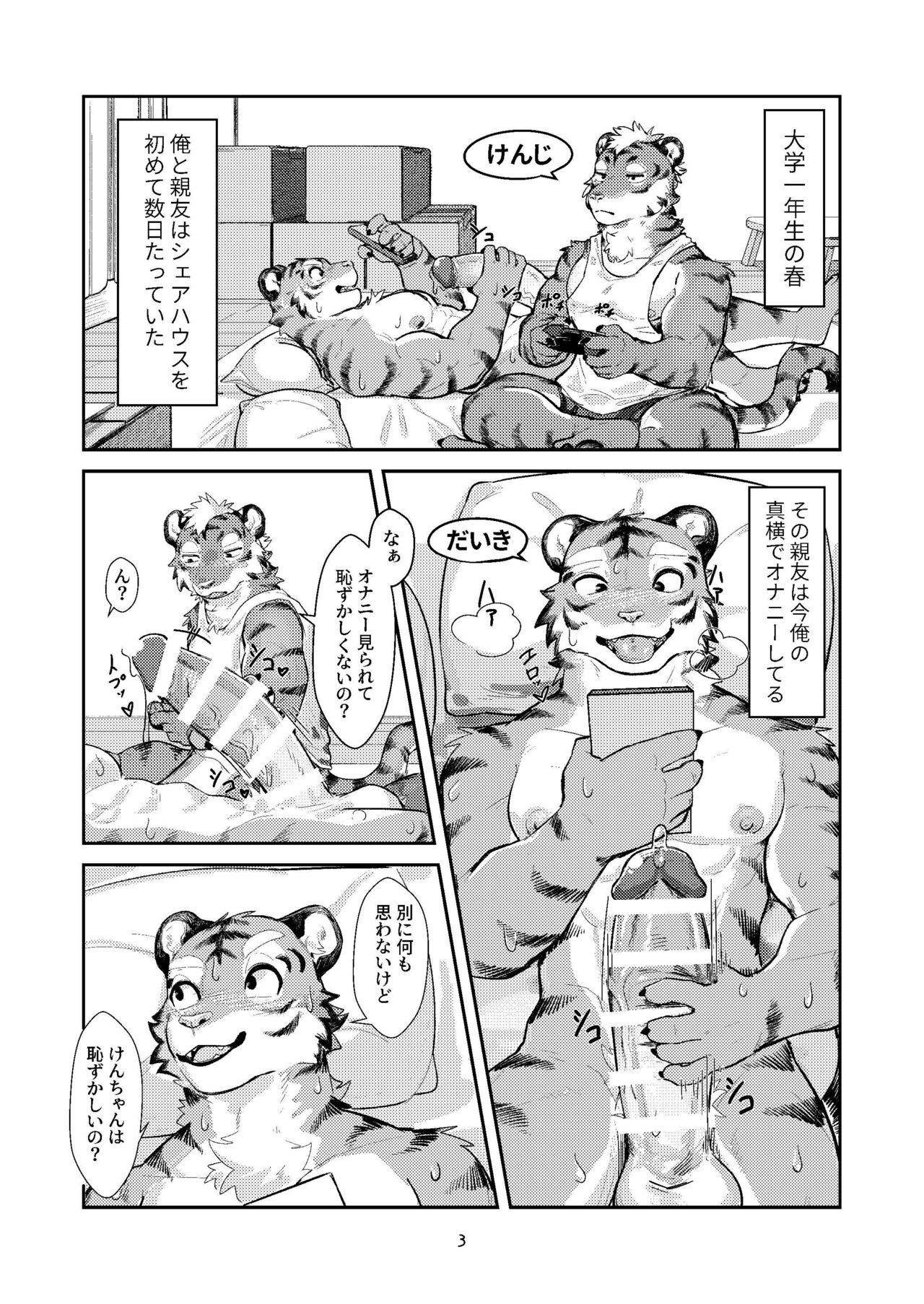 (Shinshun Kemoket 10) [Zerozero (Uro)] Hajimete wa Tora no Ana de! numero di immagine  3