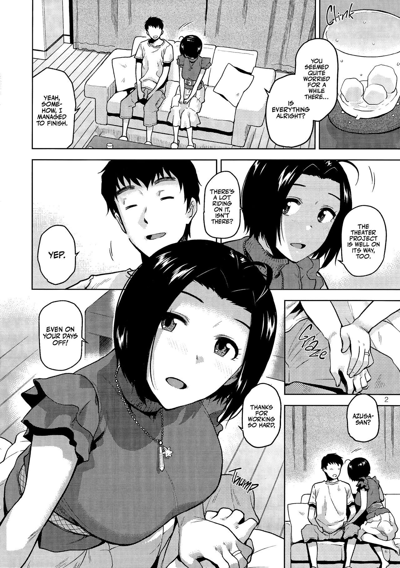 (C96) [Aimasutei (Fumitsuki Yuu)] Azusa-san ga Te to Kuchi dake de Shite Kureru Hon (THE IDOLM@STER) [English] [korafu + head empty] image number 3