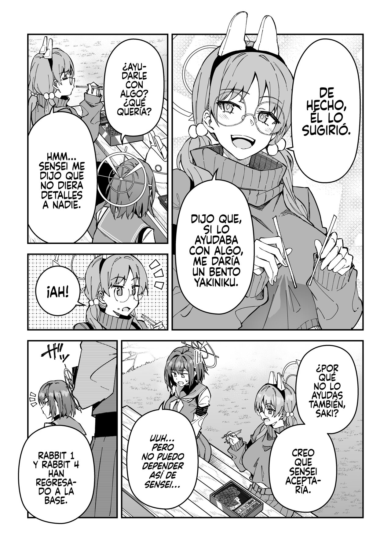 [Syunichi Kansuu (Syunichi)] Yokujou Usagi no Shokuryou Choutatsu Sakusen (Blue Archive) [Spanish] [Rakuen Translations] [Digital] image number 6