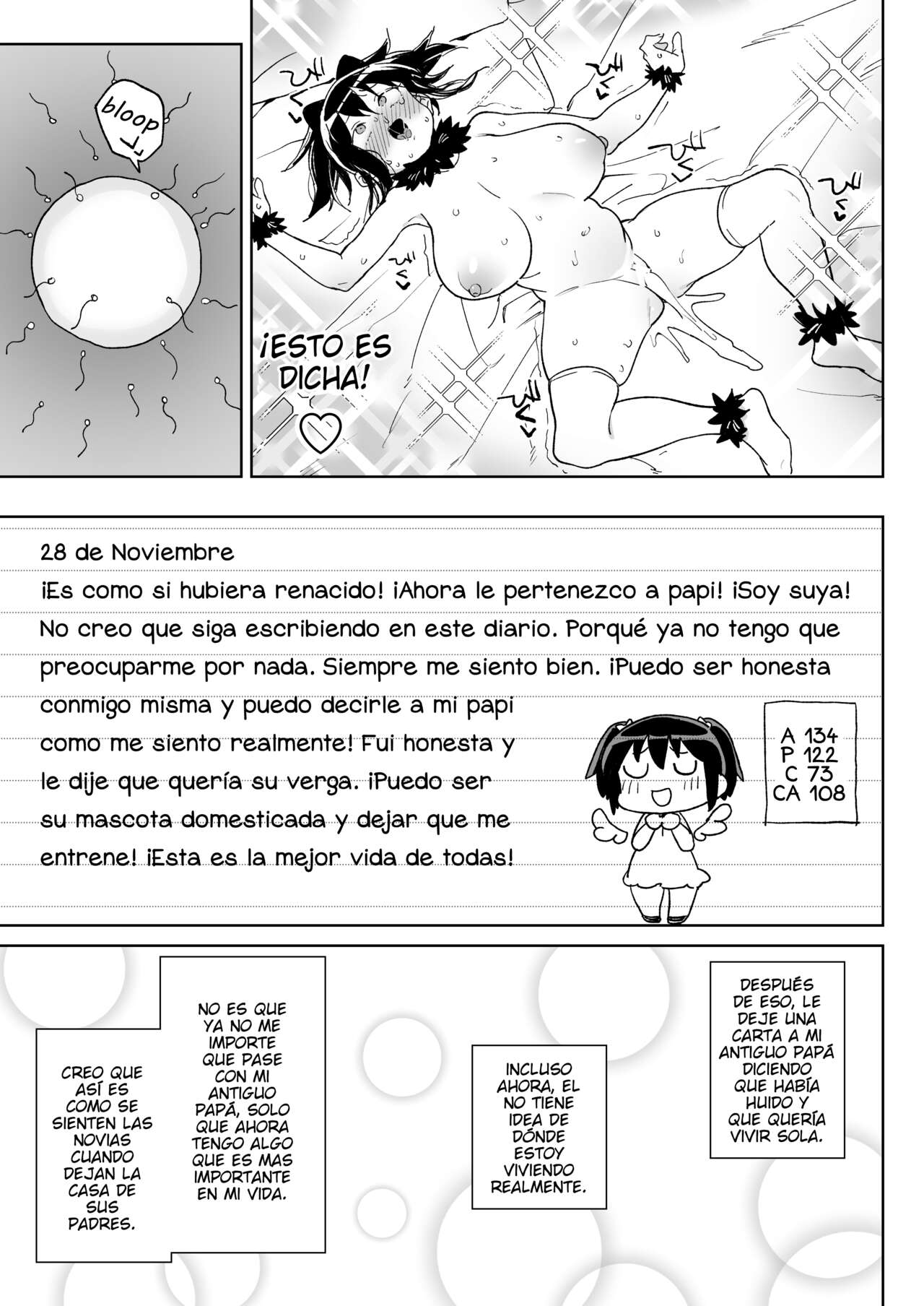 [Meshikutteneru. (Atage)] 11-gatsu 28-nichi Atarashii Papa no Mono ni Narimashita. | November 28th: As of today, I belong to my new daddy! [Spanish] [elmodela8] [Digital] Bildnummer 36