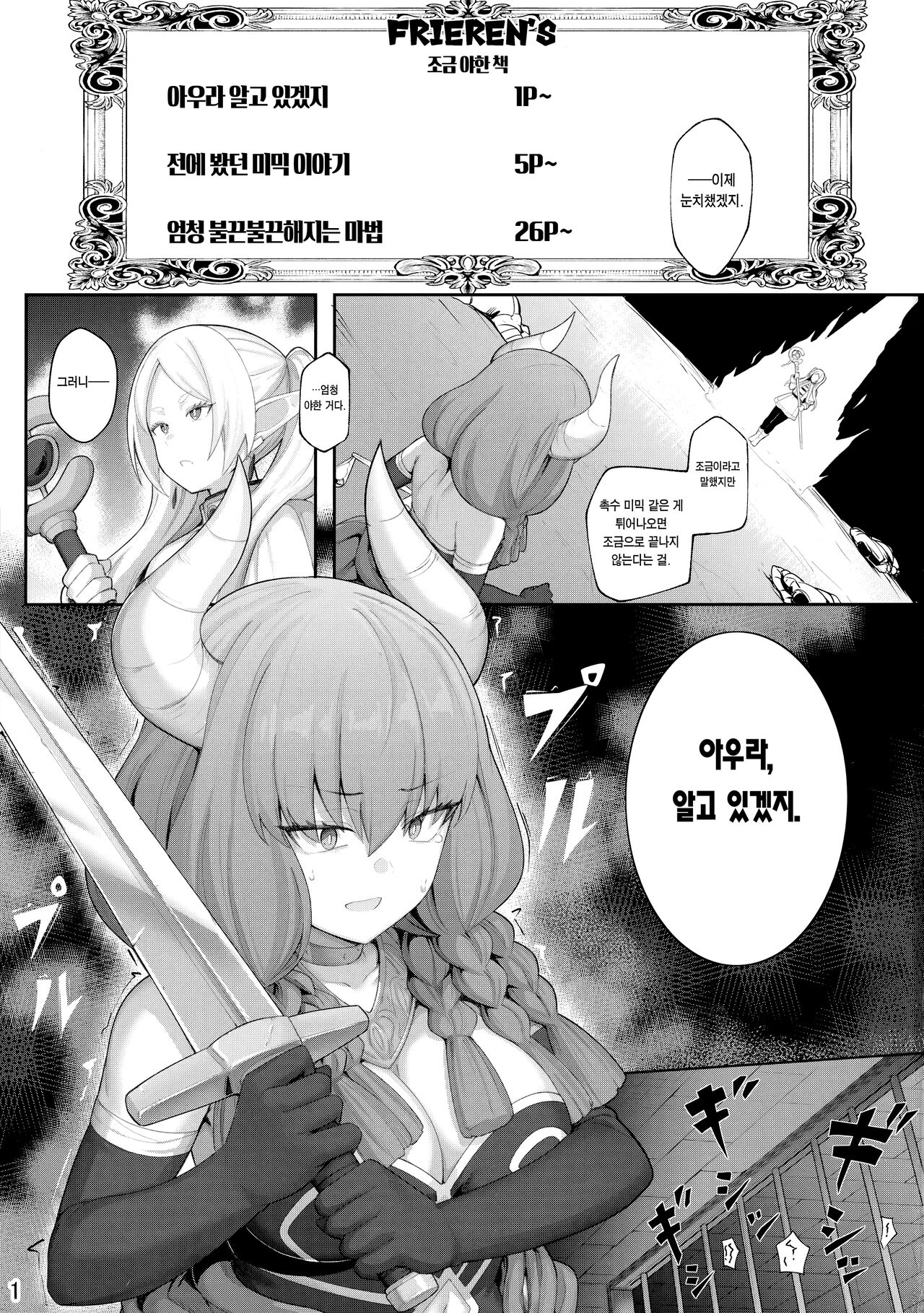 (C103) [Ohanabatake (Siseki Hirame)] Frieren's Chotto H na Hon | FRIEREN'S 조금 야한 책 (Sousou no Frieren) [Korean] [Team Edge] 이미지 번호 2