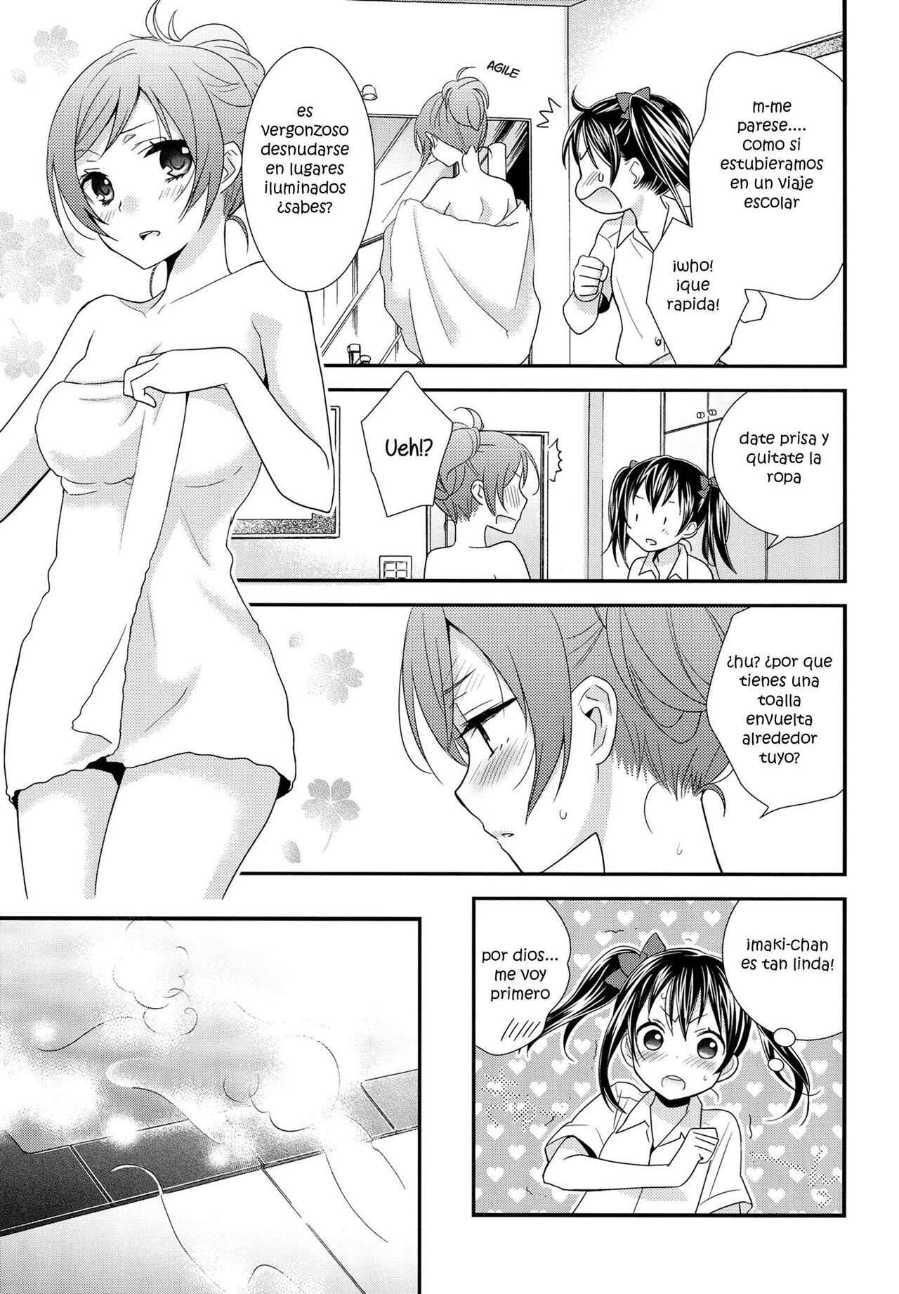 [Sweet Pea, COCOA BREAK (Ooshima Tomo, Ooshima Towa)] Hoo o Tsutau Namida ga Yozora no Hoshi ni Kawaru Toki. (Love Live!) [Spanish] [Solo yuri traducido] image number 6