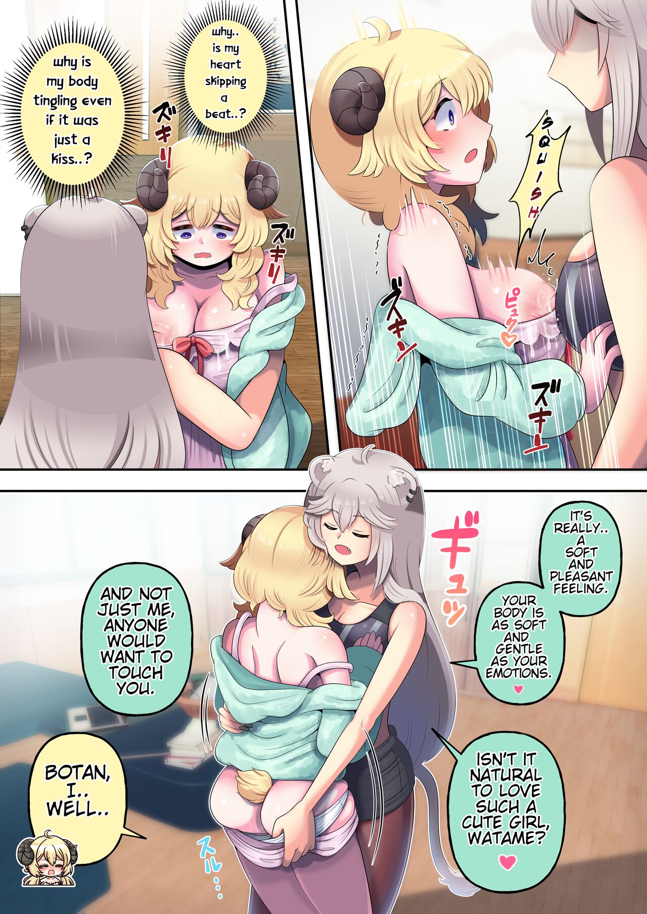 [Minominiya (Minomini)] Futashishi x Wata ~Lion no Aijou Hyougen Hen~ | Futashishi x Wata ~Lalion's Expression of Love~ (Shishiro Botan, Tsunomaki Watame) [English] [Rabu&Desu translations] 图片编号 10