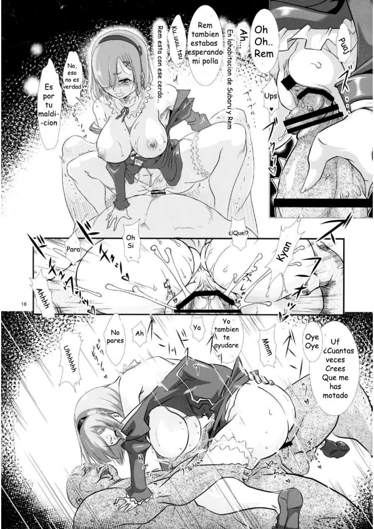 (C102) [Furuya (TAKE)] Rem: Rem Danshou Hitozuma Rem no Ero Manga Pairotto-ban (Re:Zero kara Hajimeru Isekai Seikatsu) [Spanish] 图片编号 15