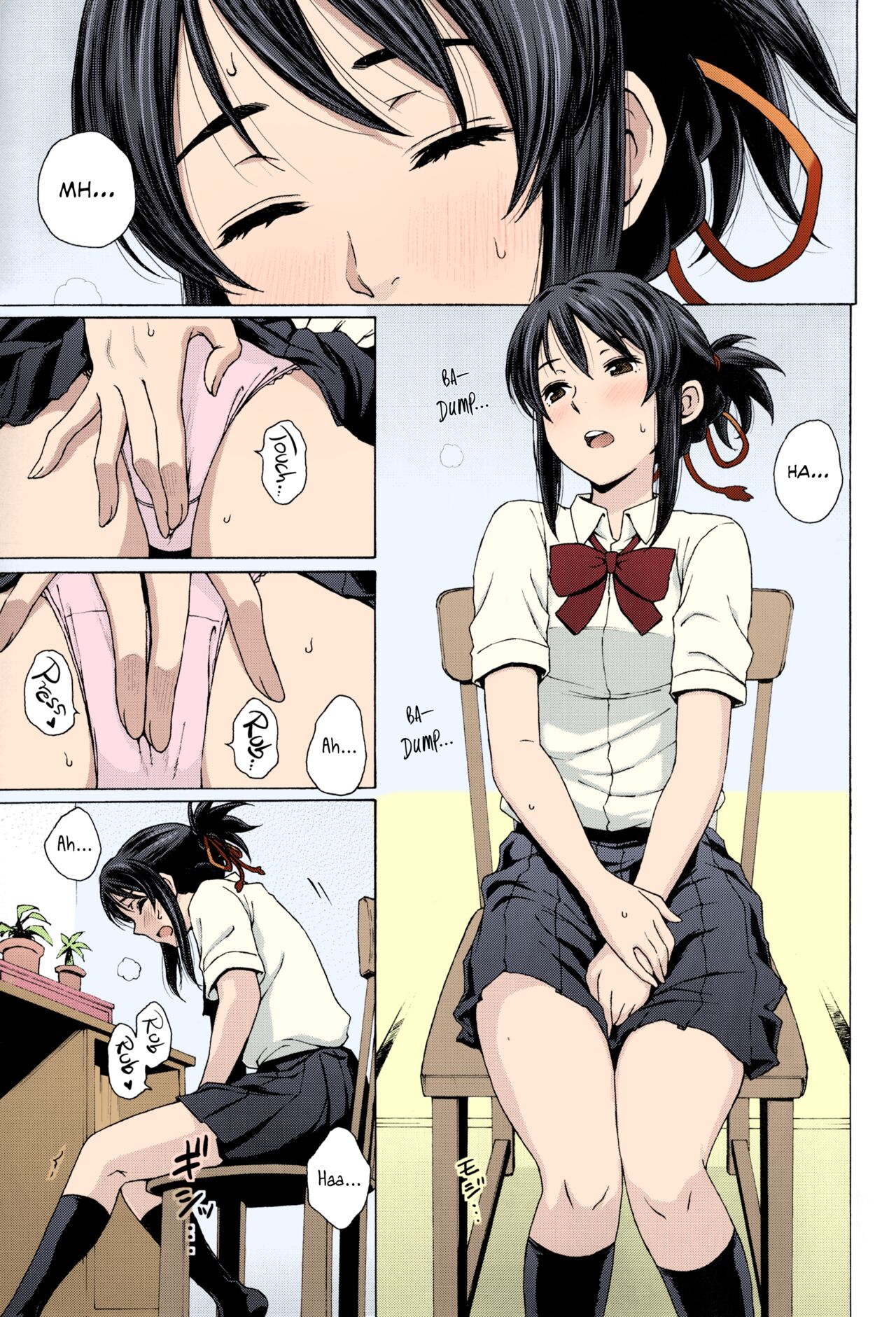 Kimi no Na wa. - & and & - Mitsuha Miyamziu & Teshigawara Katsuhiko (Coelacanth) (colored by mikakucoloring) 이미지 번호 7