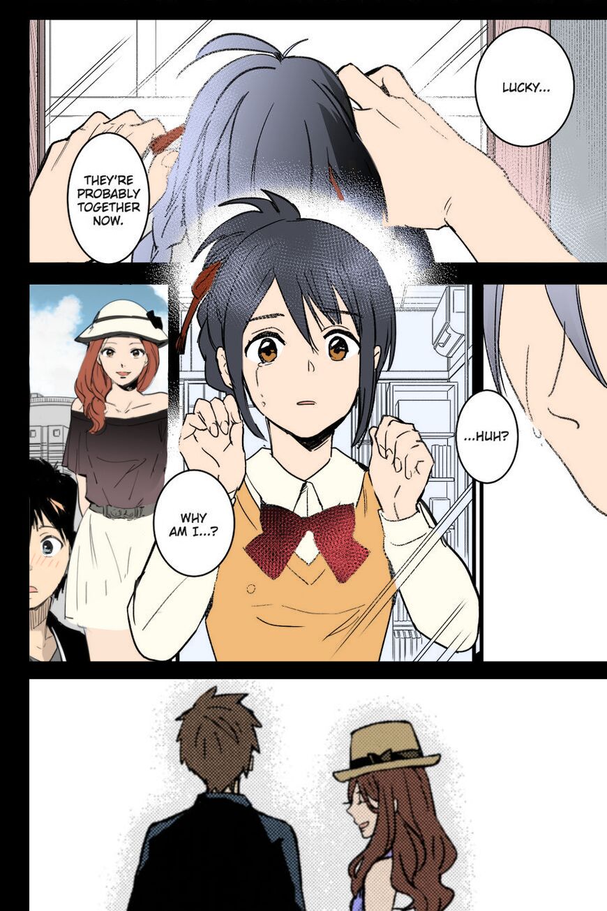 Kimi no Na wa. - & and & - Mitsuha Miyamziu & Teshigawara Katsuhiko (Coelacanth) (colored by mikakucoloring) image number 29