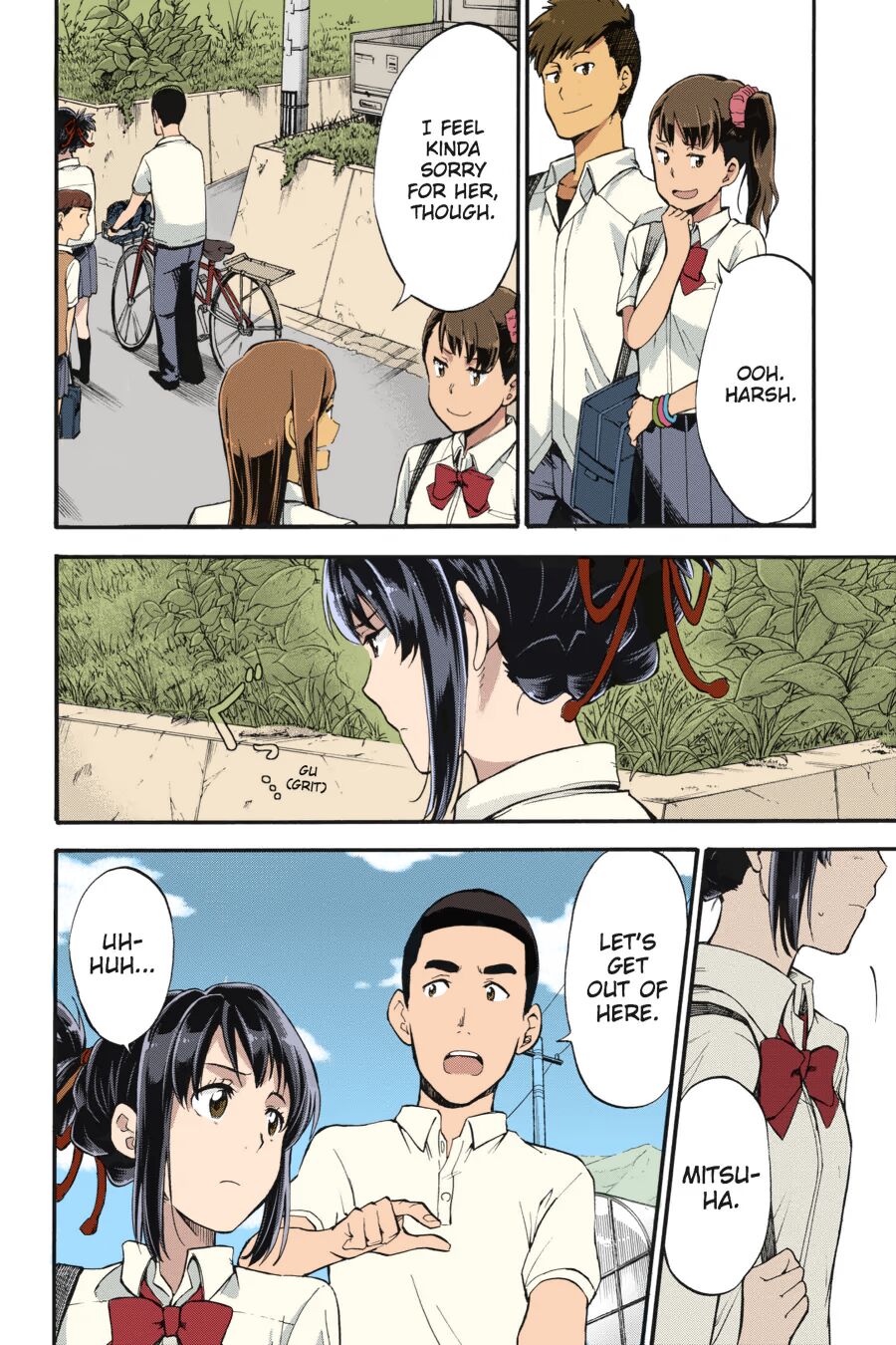 Kimi no Na wa. - & and & - Mitsuha Miyamziu & Teshigawara Katsuhiko (Coelacanth) (colored by mikakucoloring) изображение № 32