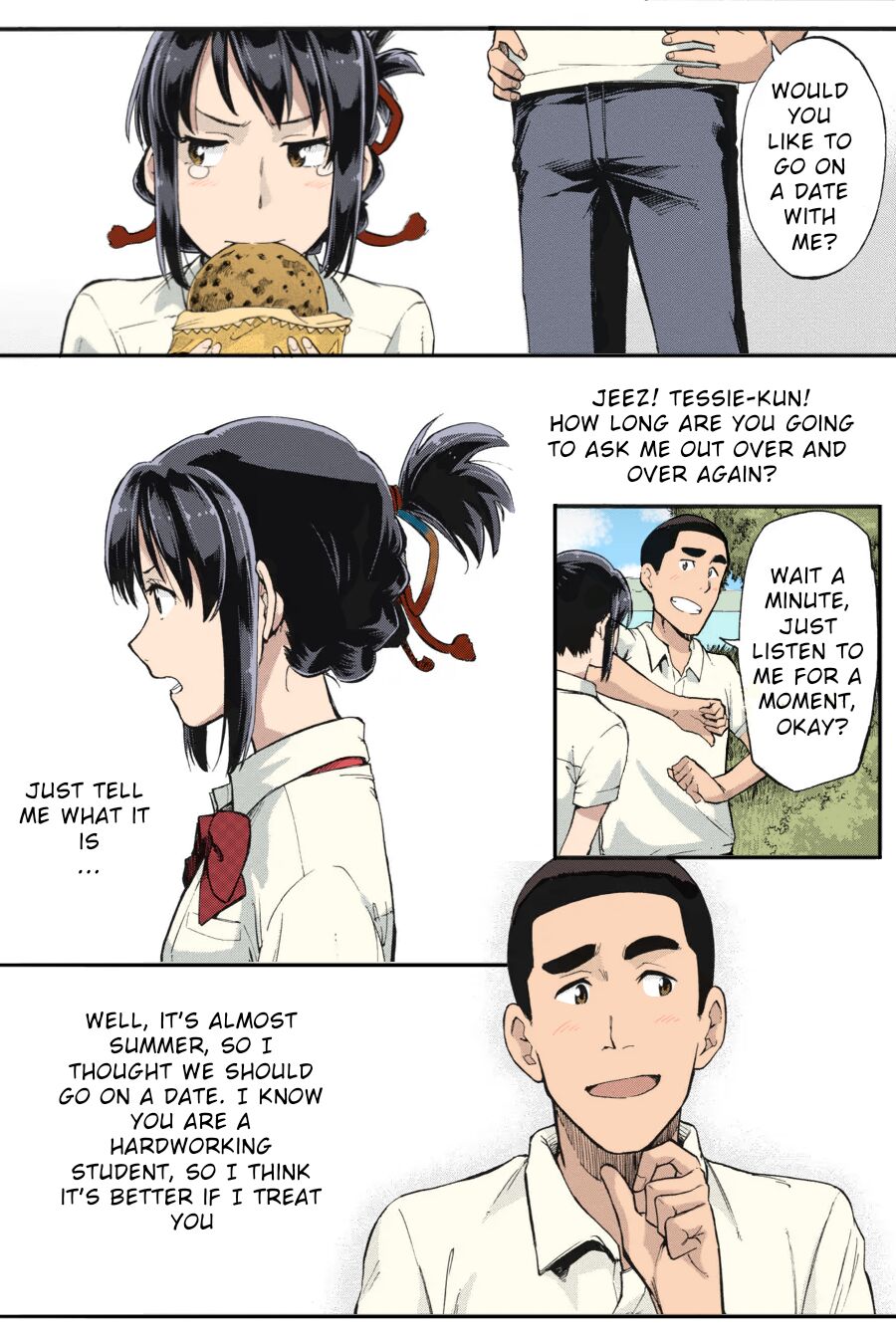 Kimi no Na wa. - & and & - Mitsuha Miyamziu & Teshigawara Katsuhiko (Coelacanth) (colored by mikakucoloring) Bildnummer 55