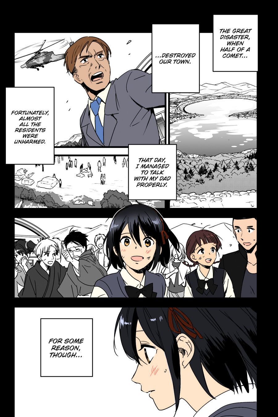 Kimi no Na wa. - & and & - Mitsuha Miyamziu & Teshigawara Katsuhiko (Coelacanth) (colored by mikakucoloring) 94eme image