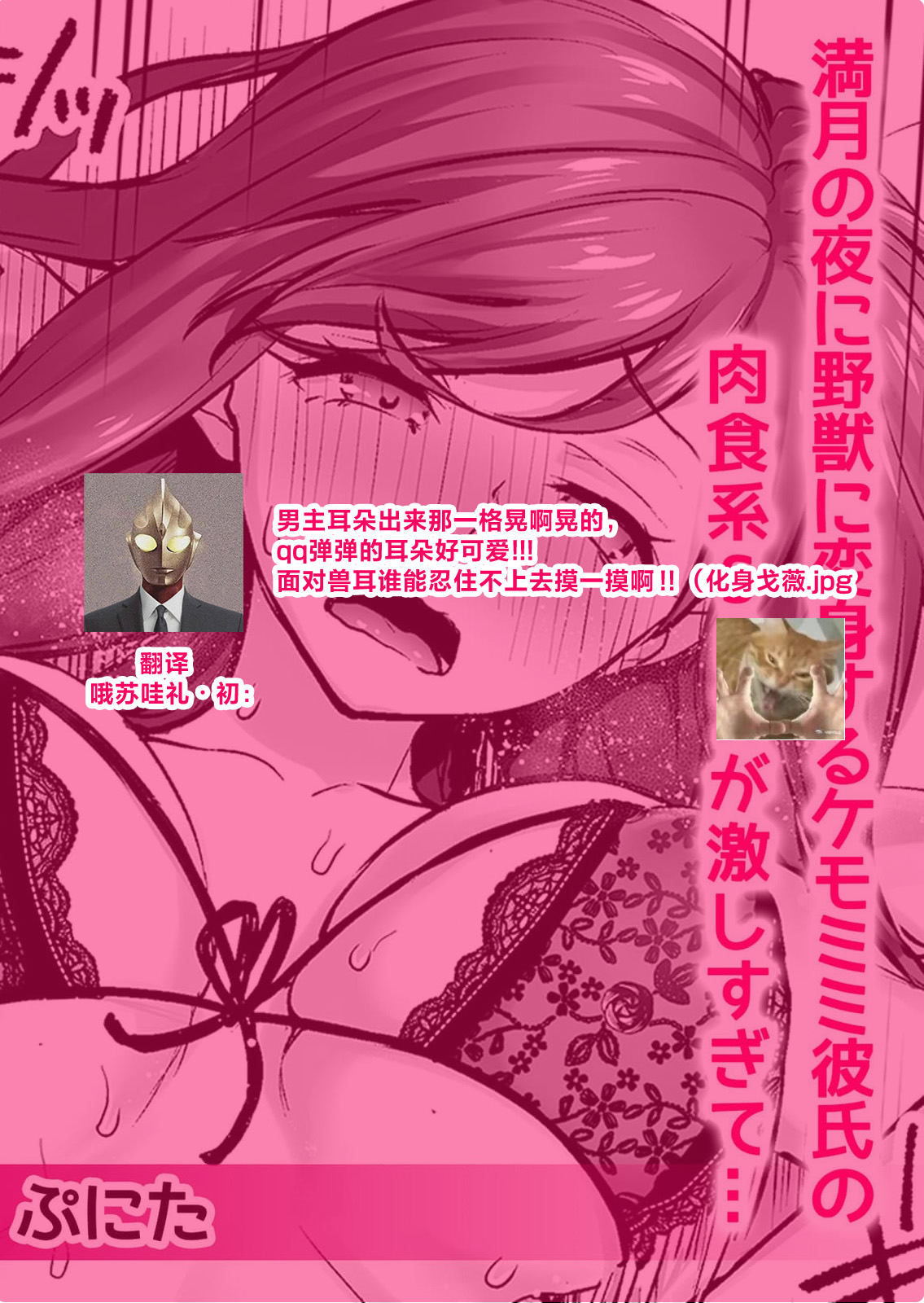 [Punita] mangetsu no yoru ni nokemono ni henshin suru kemomimi kareshi no nikushoku-kei SEX ga hageshi sugite… | 在满月之夜与变身为野兽的兽耳男友进行的肉食系SEX实在太过激烈… [Chinese] [莉赛特汉化组] image number 11