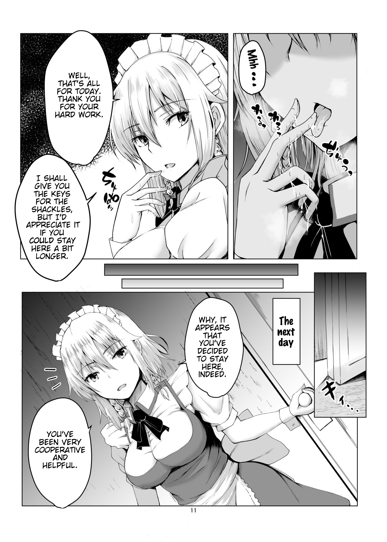 [Shiso Ninniku (Kamunika)] Sakuya-san ni Tantan to Sakusei Sareru Manga | A manga where Sakuya-san calmly squeezes your sperm (Touhou Project) [English] [FunnyTL] [Digital] 图片编号 10