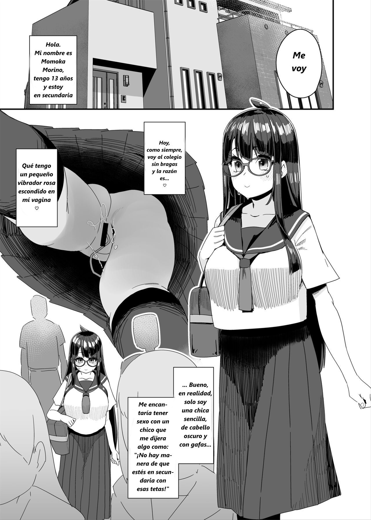 [condiment moderately (Maeshima Ryou)] Dosukebe Kyonyuu JC ga Kounai Onanie Suru Hanashi | Una Historia sobre una Chica de Secundaria Lasciva de Grandes Pechos Masturbándose en la Escuela [Spanish] [Inphy]  [Digital] image number 8