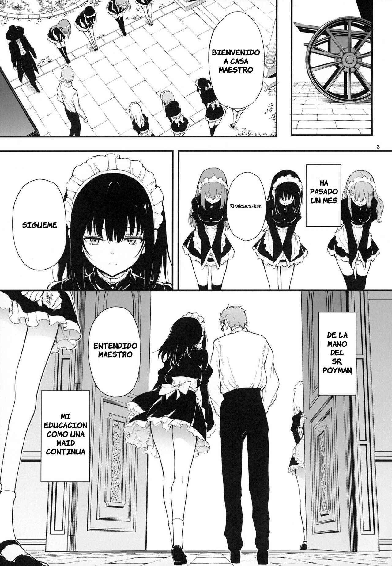 [Kyockchokyock (Kyockcho)] Maid Kyouiku. -Botsuraku Kizoku Rurikawa Tsubaki- | Educando a la sirvienta 2 [Spanish] [HornyGangScan] image number 2