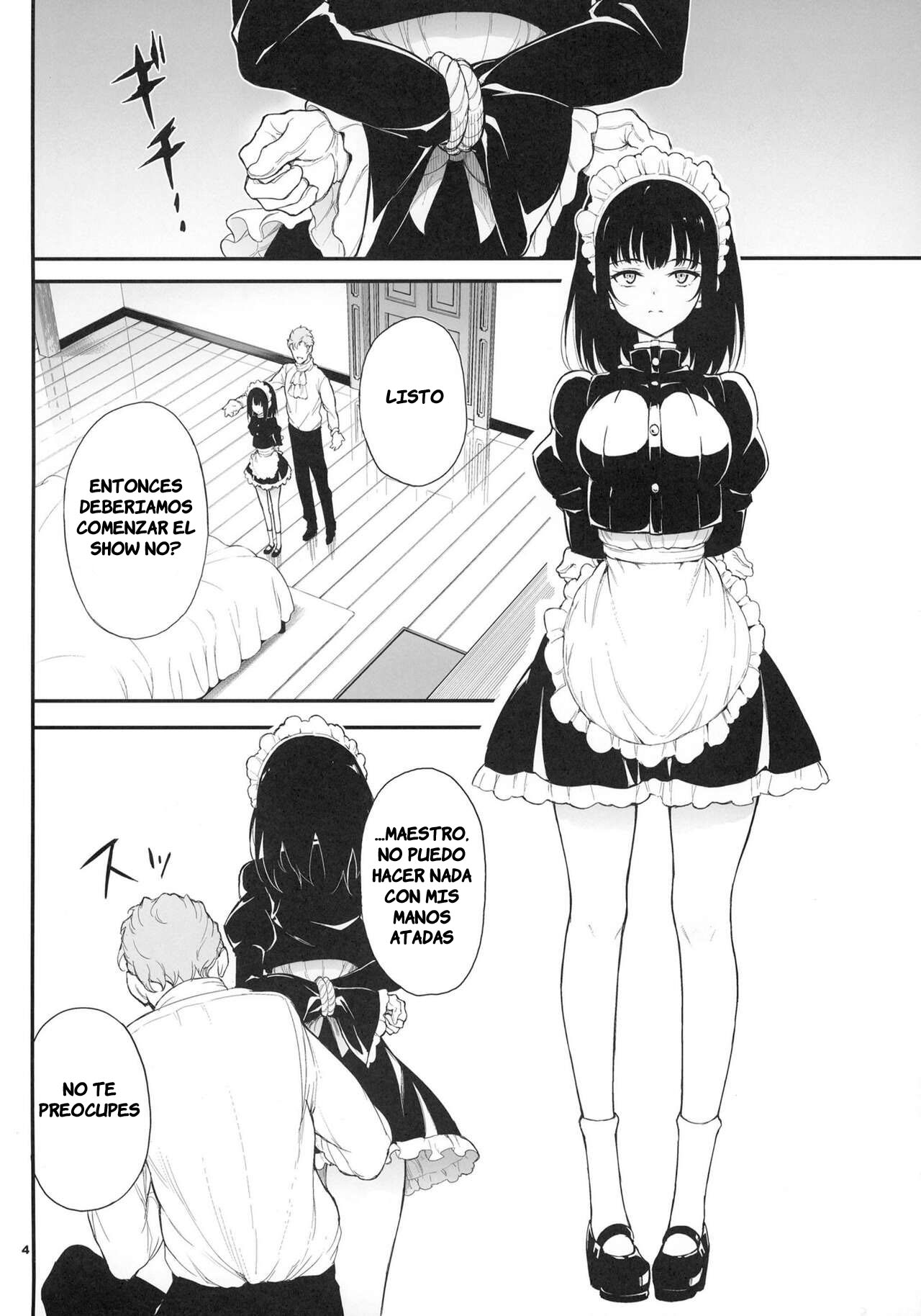 [Kyockchokyock (Kyockcho)] Maid Kyouiku. -Botsuraku Kizoku Rurikawa Tsubaki- | Educando a la sirvienta 2 [Spanish] [HornyGangScan] image number 3