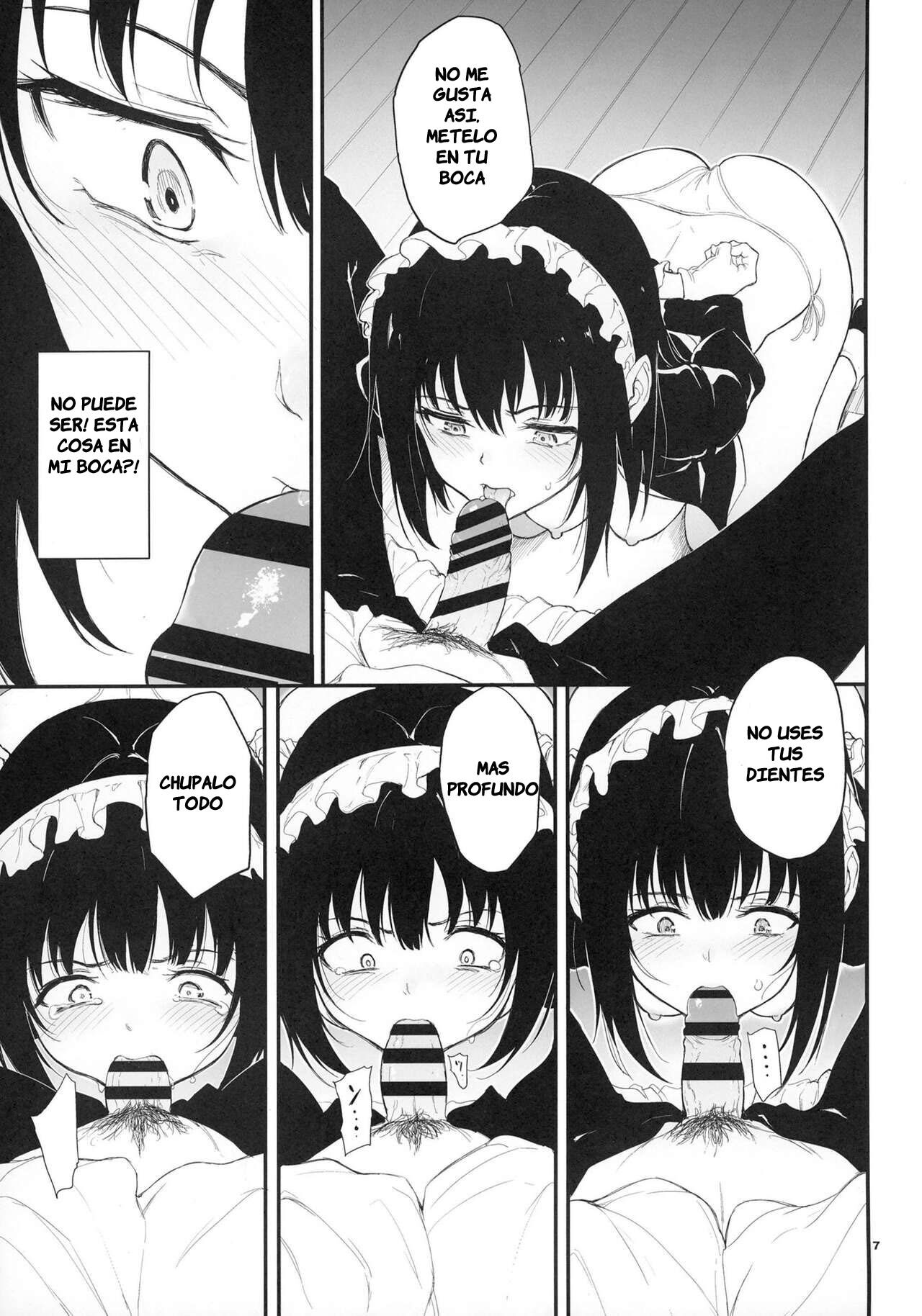 [Kyockchokyock (Kyockcho)] Maid Kyouiku. -Botsuraku Kizoku Rurikawa Tsubaki- | Educando a la sirvienta 2 [Spanish] [HornyGangScan] image number 6