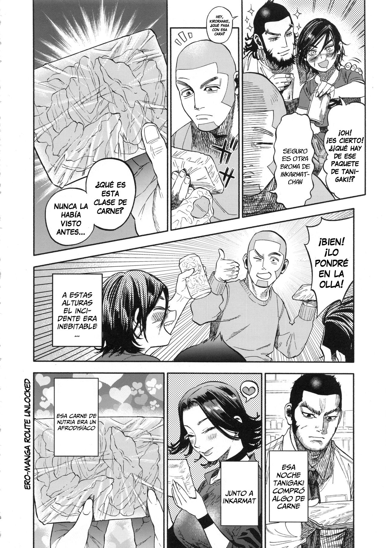 (SPARK13) [JAPAN (USA)] Sugimoto-san to Rakko Nabe Shiyou. | Let's Have Some Sea Otter Meat With Sugimoto-san (Golden Kamuy) [Spanish] [Lanerte] numero di immagine  5