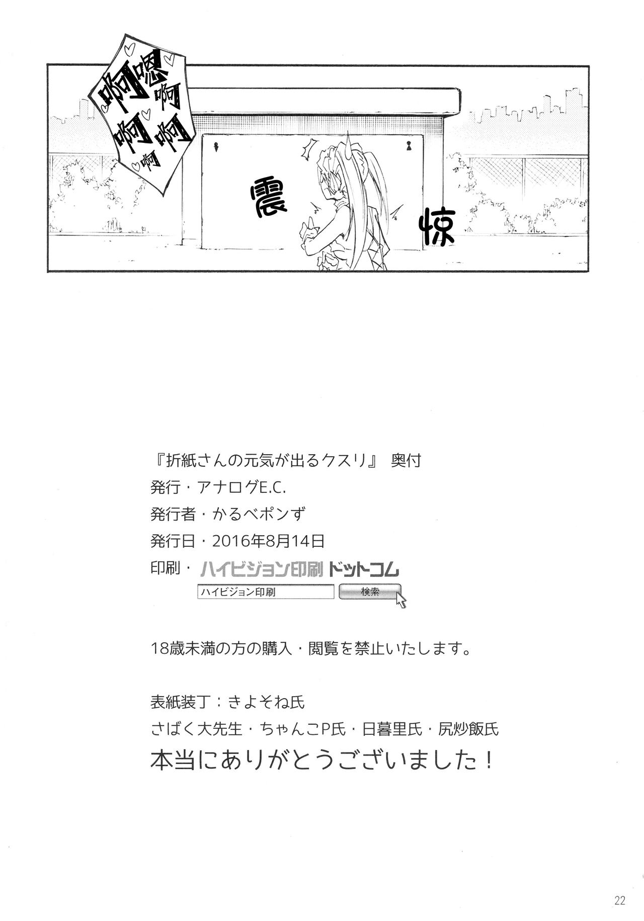 (C90) [Analog E.C. (Kalubeponzu)] Origami-san no Genkigaderu Kusuri (Date A Live) [Chinese] [白杨汉化组] 画像番号 22