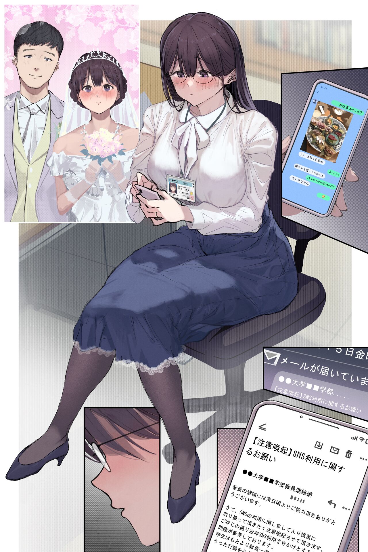 [Yomoda Yomo] Kougakureki (interi) hitodzuma Amamiya Touko jun kyouju (sensei) no hatsujou image number 86