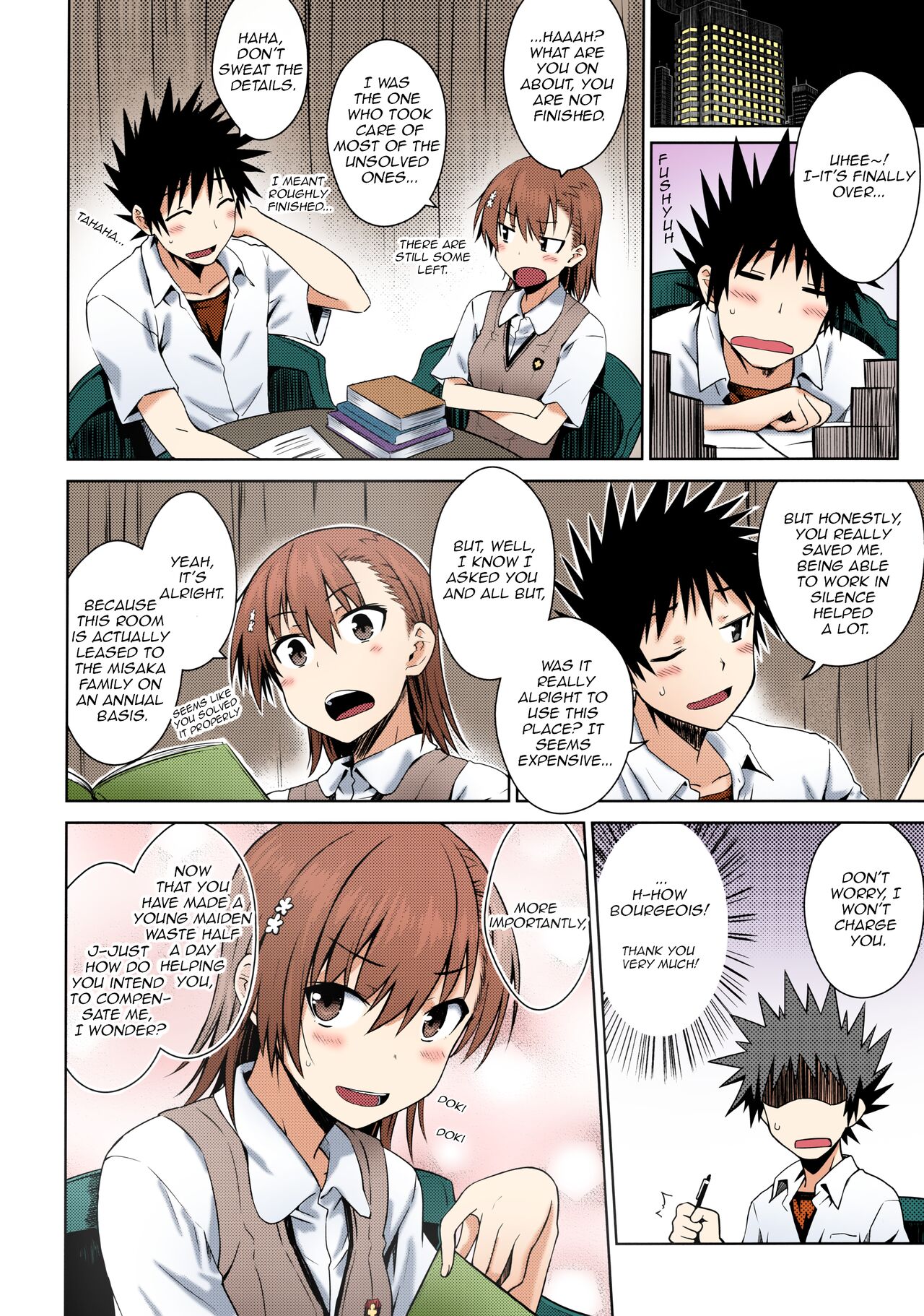 (C92) [Aspergillus (Okara)] Natsuyasumi no Shukudai | Summer homework (Toaru Kagaku no Railgun) [English] [EHCOVE] [Colorized] 图片编号 7