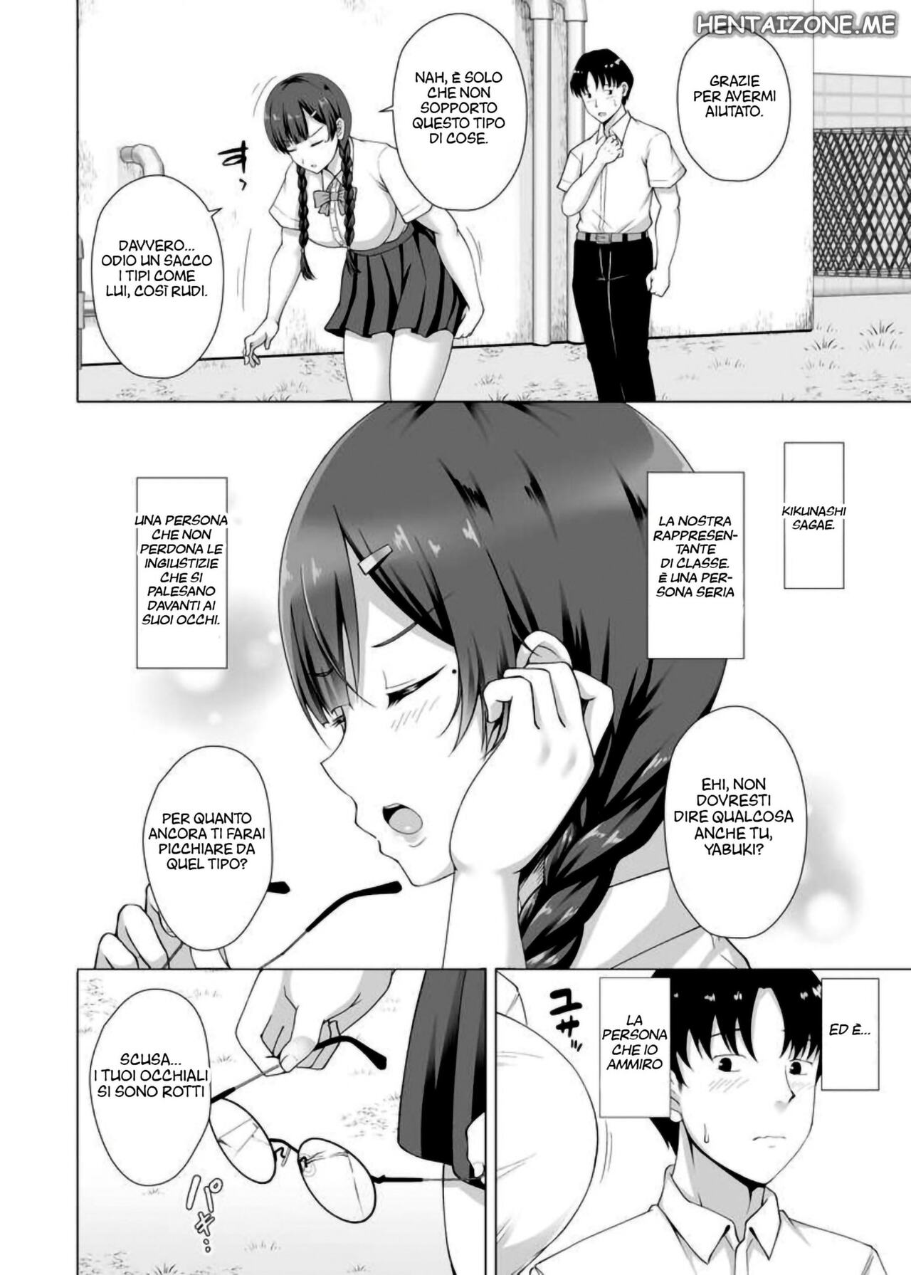 [Taishou Romanesque (Toono Suika)] Kanojo ga Megane o Hazushita Wake ~Kataomoi no Kyonyuu Iinchou ga Yarichin Kareshi ni Somerareru made~ | Alla Rappresentante di Classe piacciono gli Uomini Forti [Italian] [Digital] numero di immagine  8