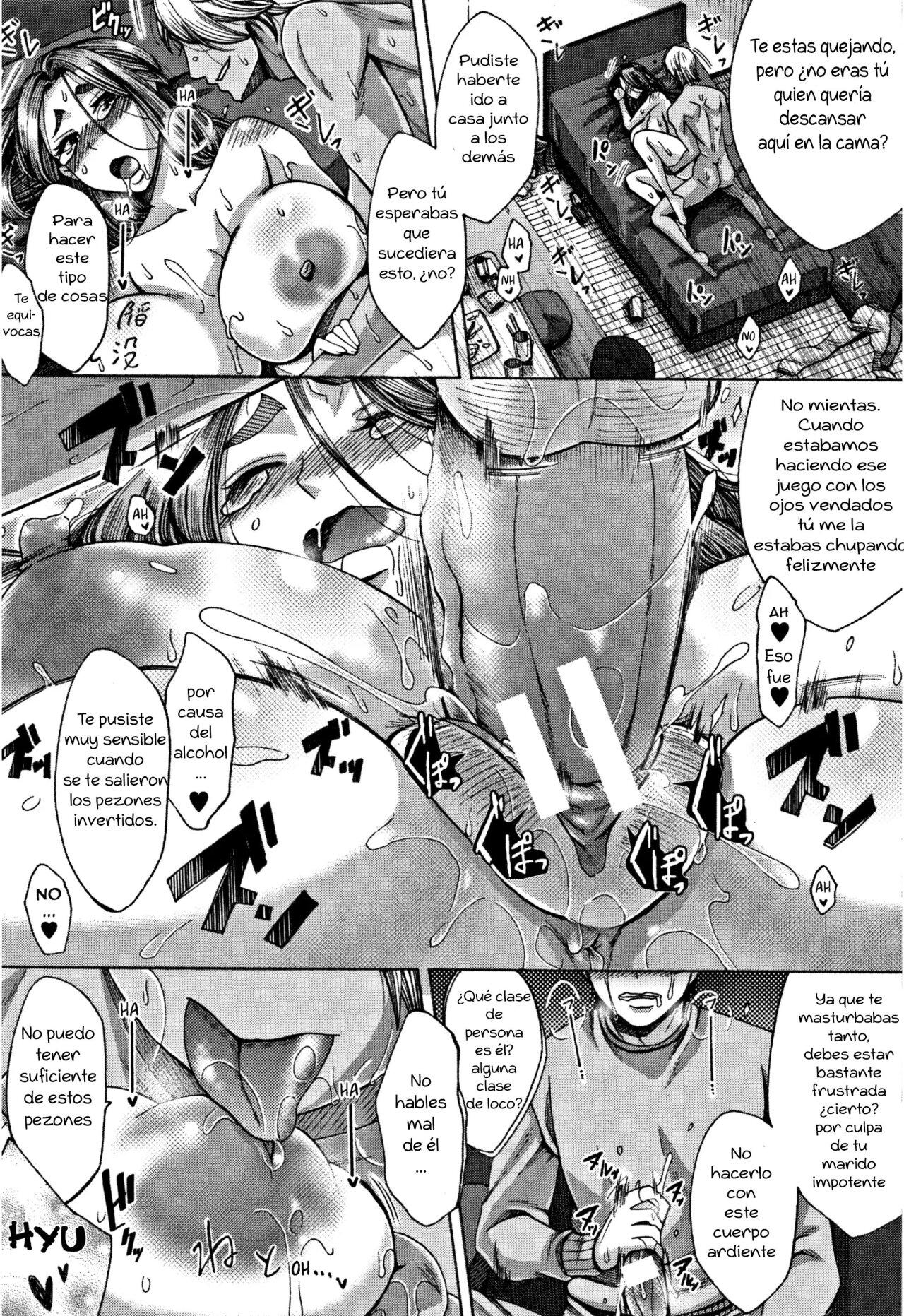 [Tukisiro Saya] Kangeikai | Fiesta de Bienvenida (Tsuma-tachi no Sukebe Doki) [Spanish] [Zonkray] image number 24