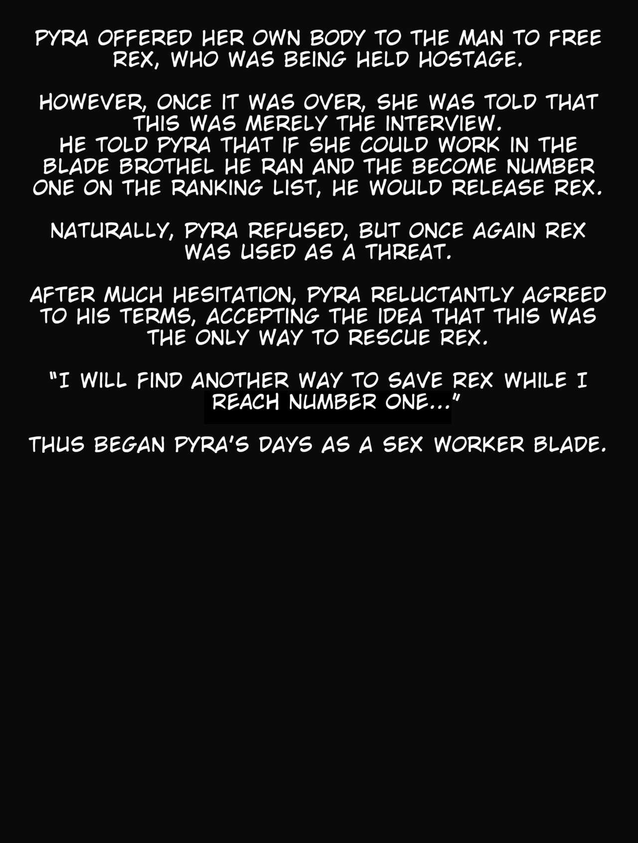 [Eruu] Torawareta Rex o Kaihou suru Jouken to shite Blade Fuuzoku de No.1 Jou o Mezasu Homura | Pyra Aims to become the No. 1 Girl in the Blade Sex Industry as a Condition for Freeing a Captured Rex (Xenoblade Chronicles 2) [English] numero di immagine  2