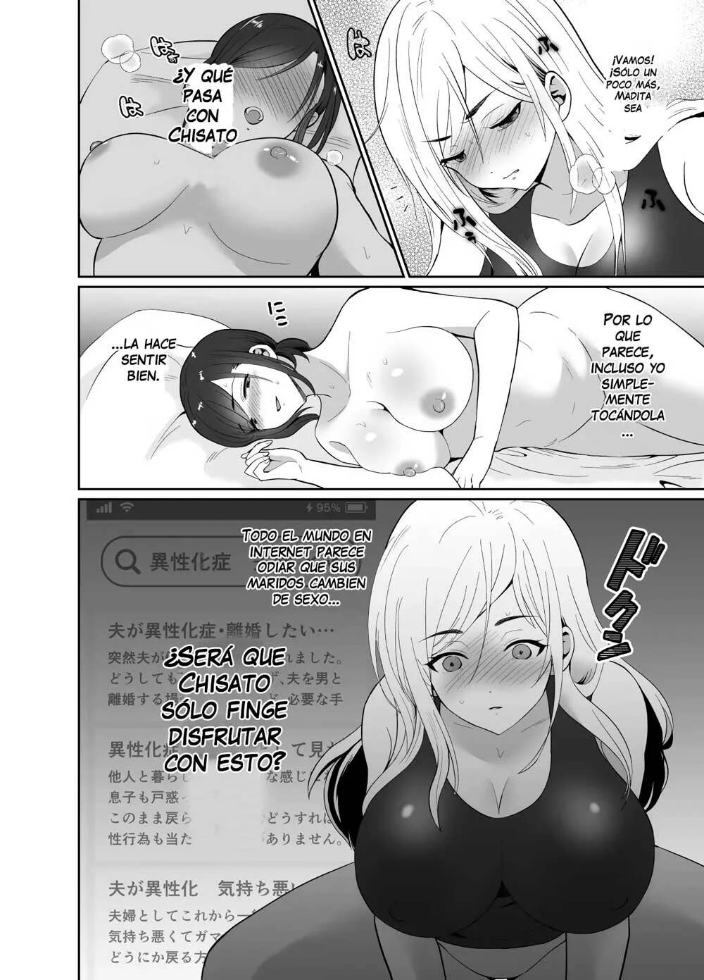 [Kinokko (Taguchi Monyata)] Uwakisyou no Otto ni Seitenkan Kusuri o Nomase Tsuzuketa Kekka 2 | Los resultados de hacer que mi marido adúltero beba continuamente una droga que modifica el género 2 [Spanish] [Zombie9888] numero di immagine  18